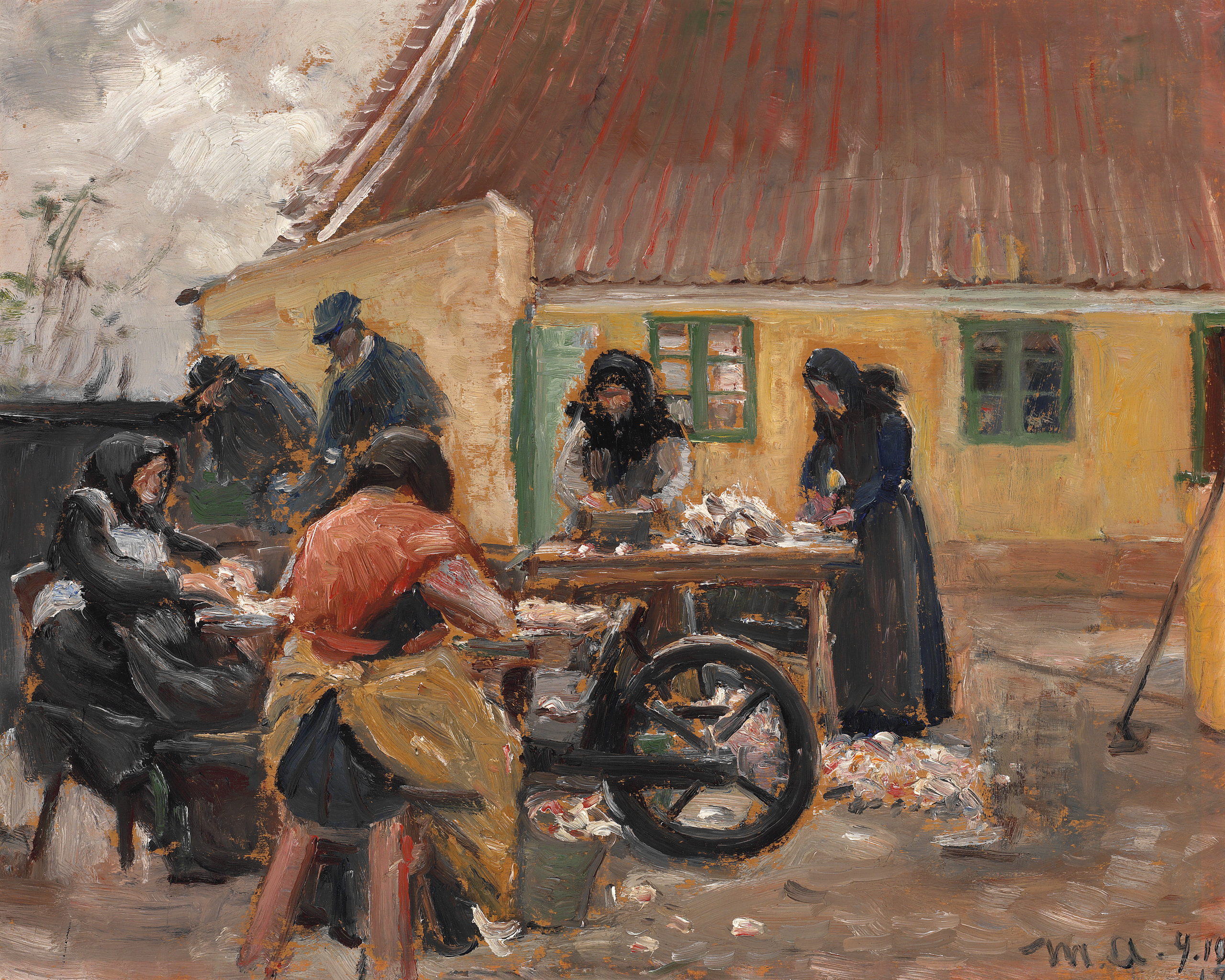 נשים מסקאגן מנקות דגים. - מייקל פיטר אנשר