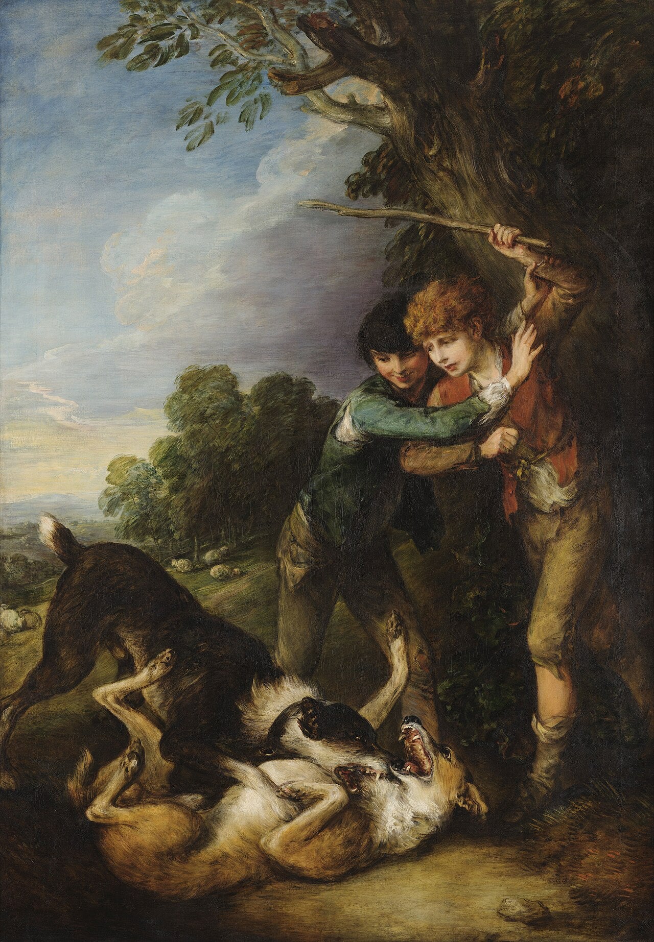Deux bergers se battent avec des chiens - Thomas Gainsborough