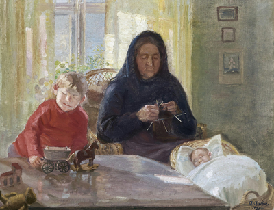 Grand-mère surveille les enfants. - Anna Ancher - Alpha Reproduction