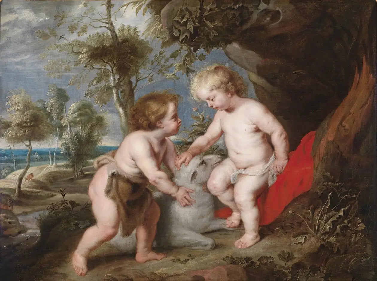 Jésus et l’Enfant Saint Jean avec un agneau - Peter Paul Rubens - Alpha Reproduction