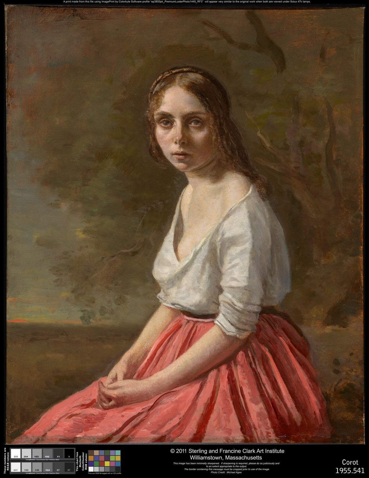 Jeune fille à la jupe rose - Jean-Baptiste Camille Corot