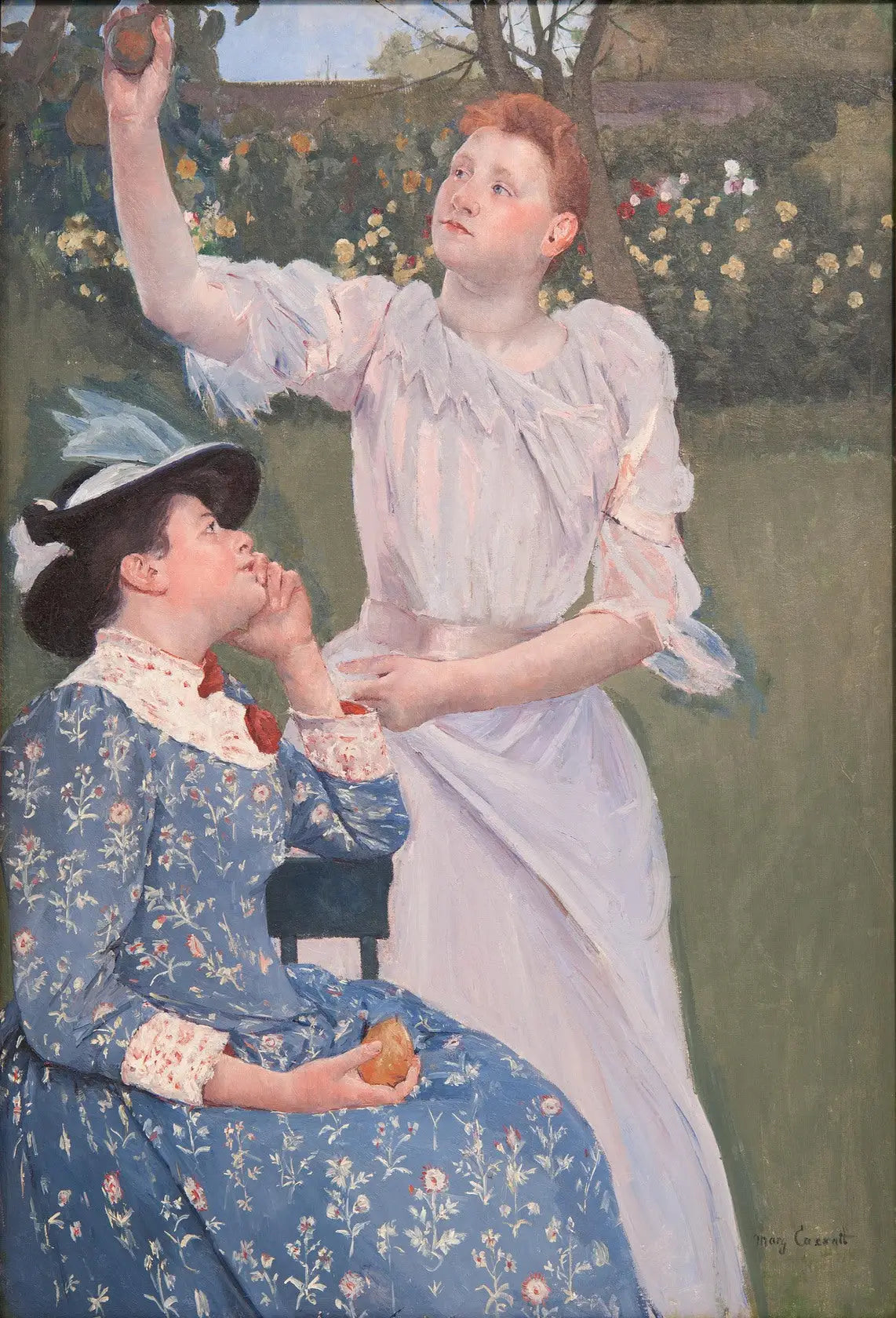 Reproduction du tableau « Jeunes femmes cueillant des fruits - Mary Cassatt » par Alpha Reproduction en peinture à l’huile