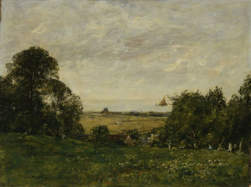 החוף ליד טרובוויל, נוף מהגבהים - יוג'ין בודן