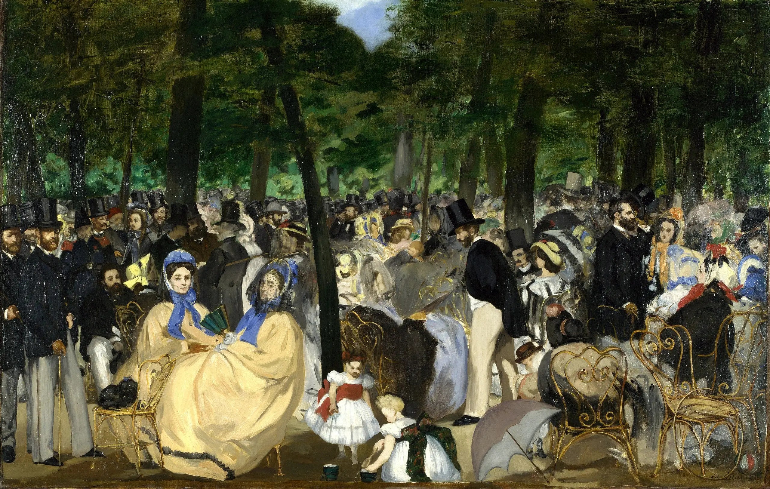 Reproduction du tableau « La Musique aux Tuileries - Édouard Manet » par Alpha Reproduction en peinture à l’huile