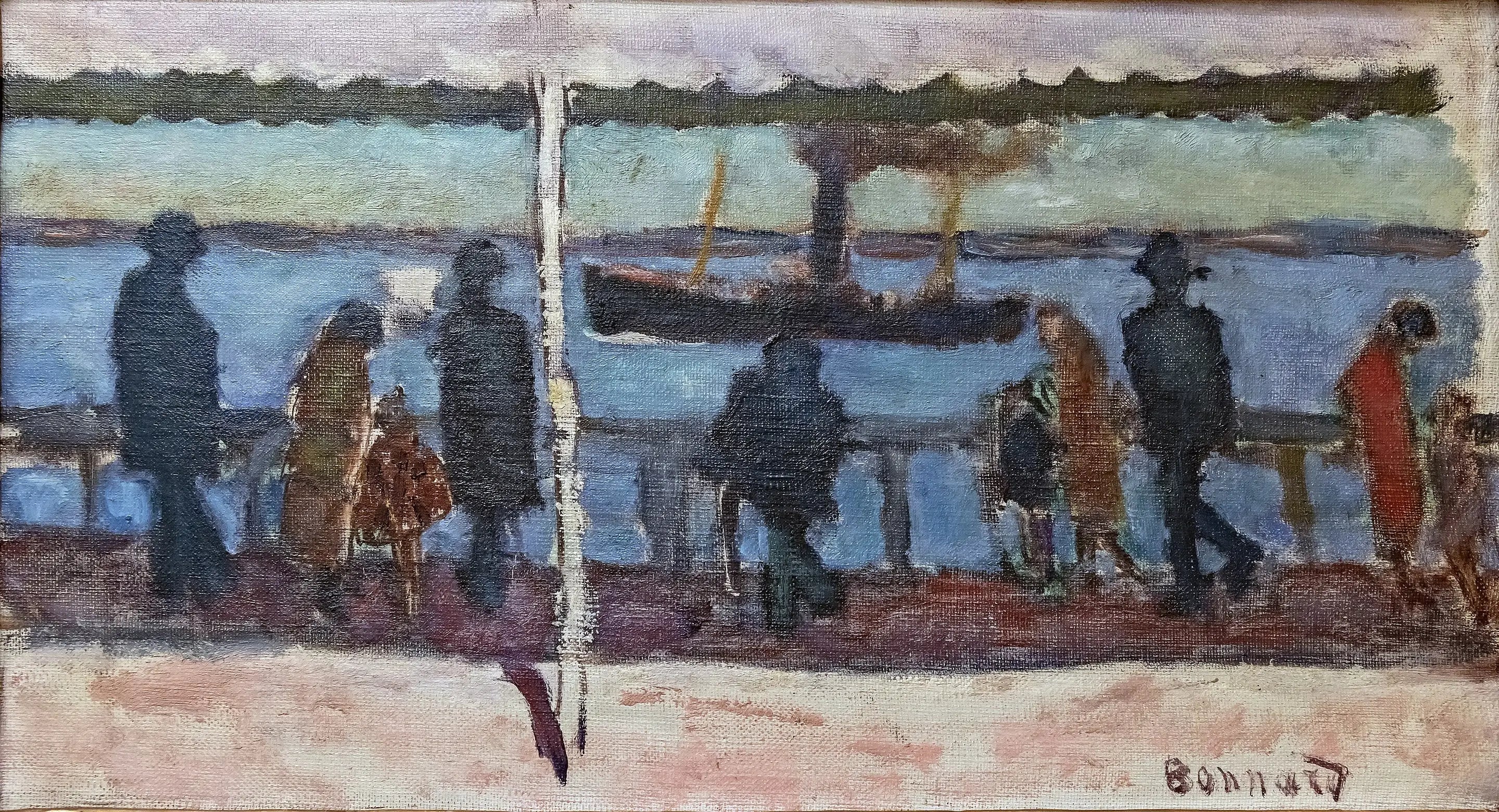 Reproduction du tableau « La Promenade au bord de la rivière - Pierre Bonnard » par Alpha Reproduction en peinture à l’huile