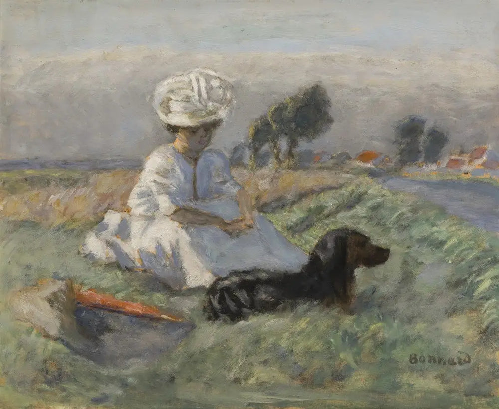 Reproduction du tableau « La femme au chien - Pierre Bonnard » par Alpha Reproduction en peinture à l’huile