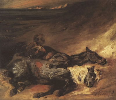 Reproduction du tableau « La nuit après la bataille de Waterloo - Eugène Delacroix » par Alpha Reproduction en peinture à l’huile