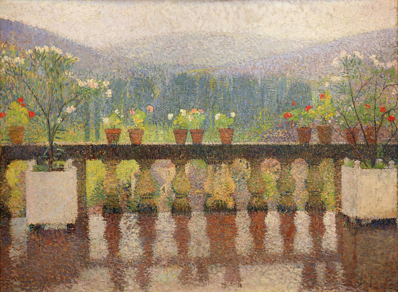 La terrasse à Marquayrol, temps pluvieux - Henri-Jean Guillaume Martin