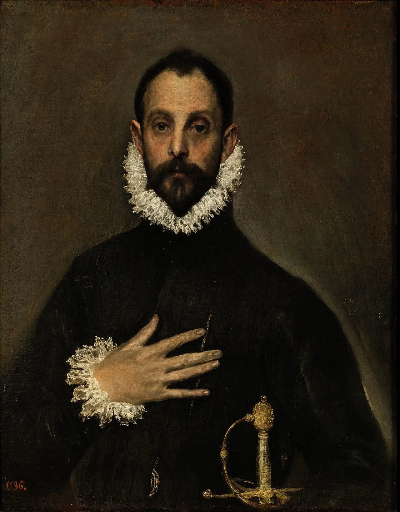 Le Gentilhomme à la main sur la poitrine - El Greco - Alpha Reproduction