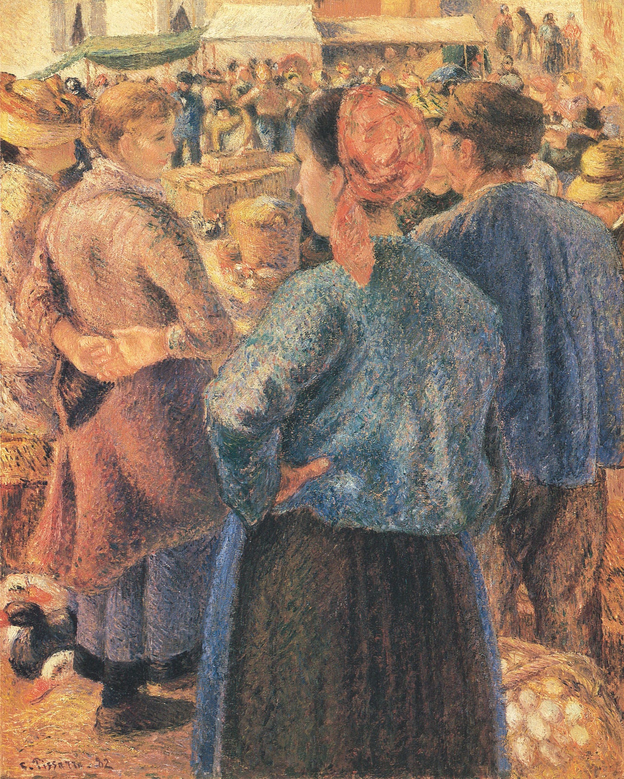 Reproduction du tableau « Le Marché à la volaille, Pontoise - Camille Pissarro » par Alpha Reproduction en peinture à l’huile