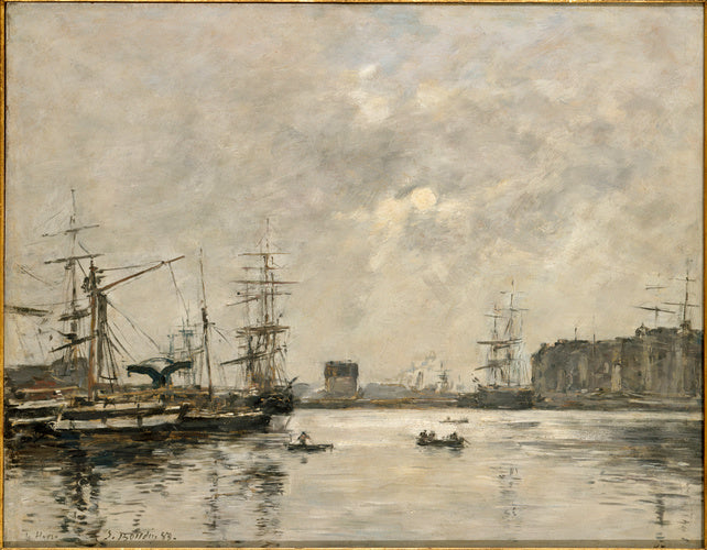 Reproduction du tableau « Le Port du Havre, bassin de la Barre - Eugène Boudin » par Alpha Reproduction en peinture à l’huile