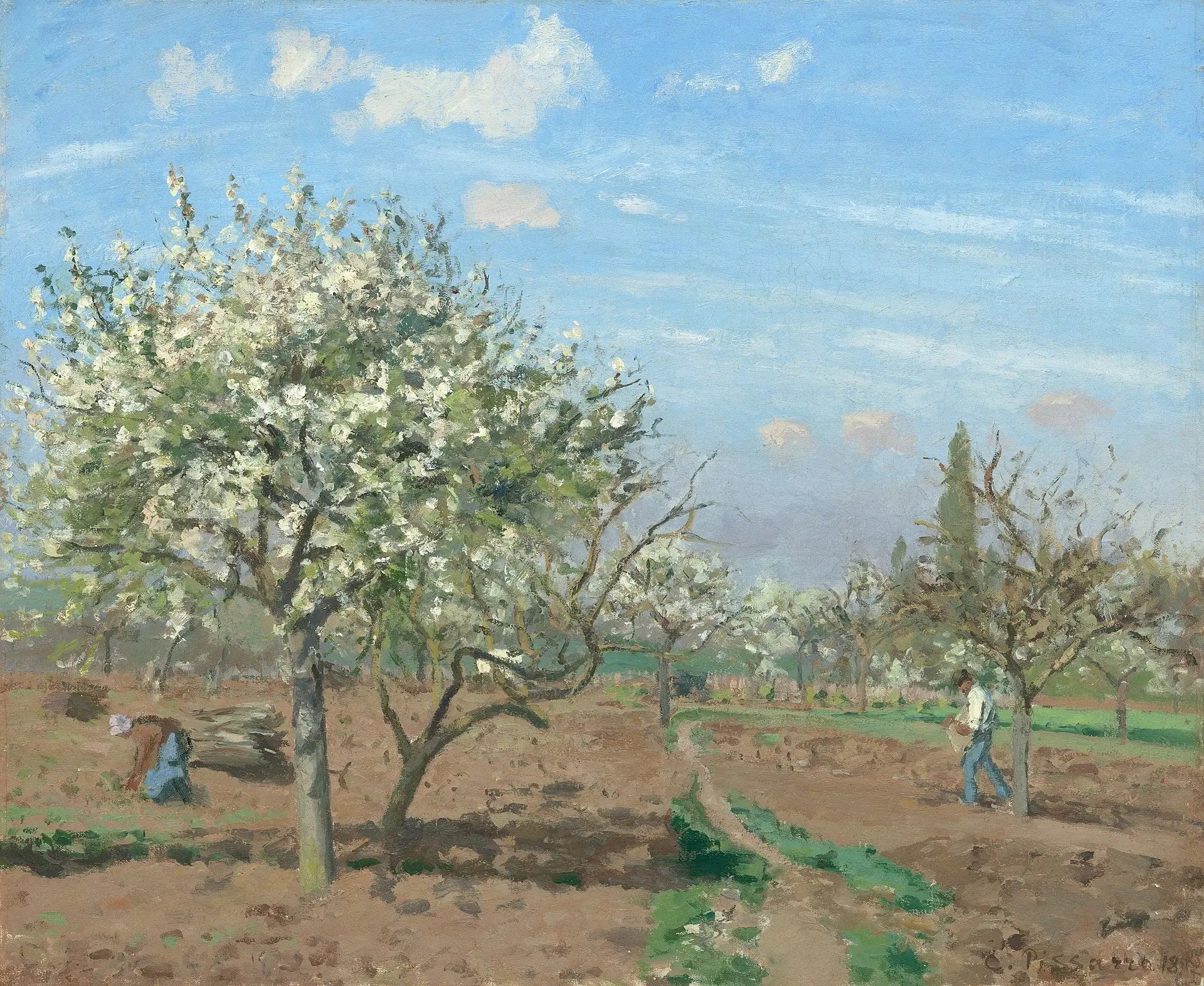 Reproduction du tableau « Le Verger - Camille Pissarro » par Alpha Reproduction en peinture à l’huile