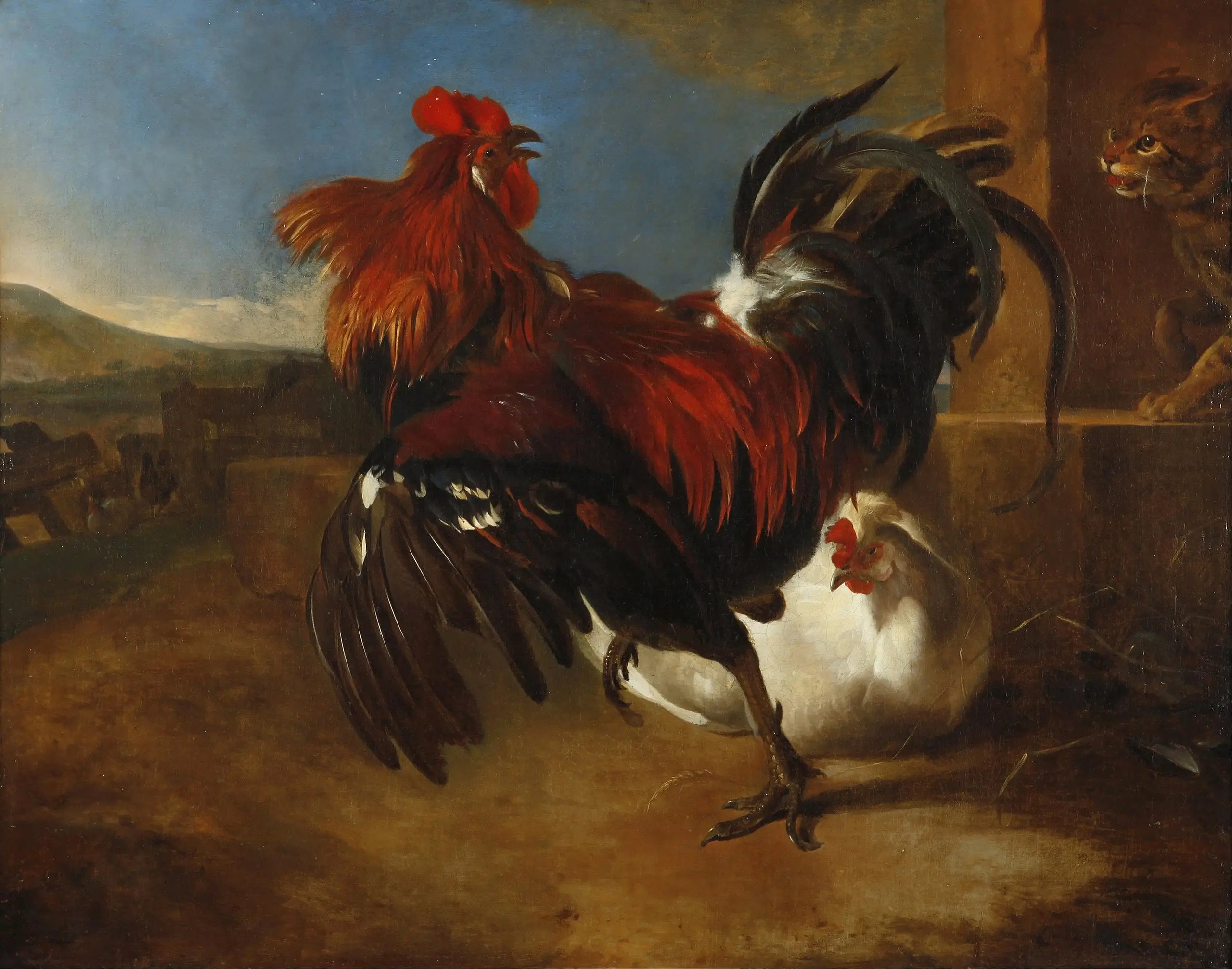Le coq en colère dans le poulailler - Melchior de Hondecoeter - Alpha Reproduction