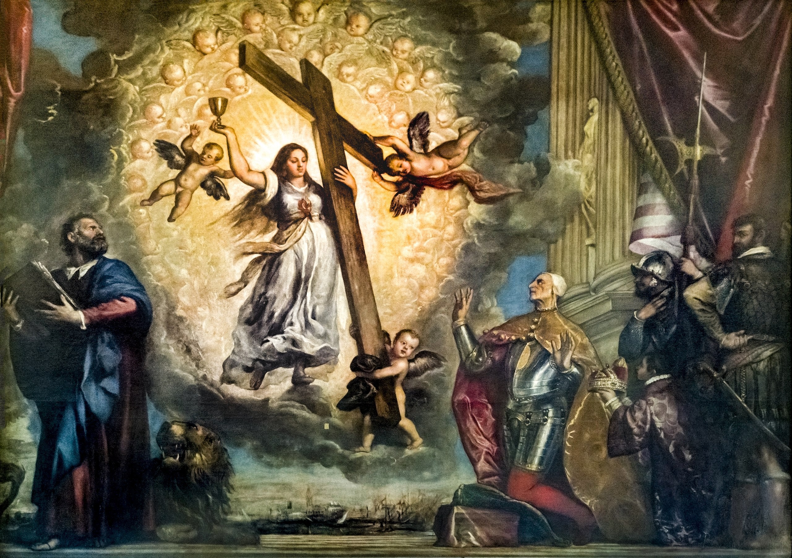 Le doge Antonio Grimani agenouillé devant la foi - Titian