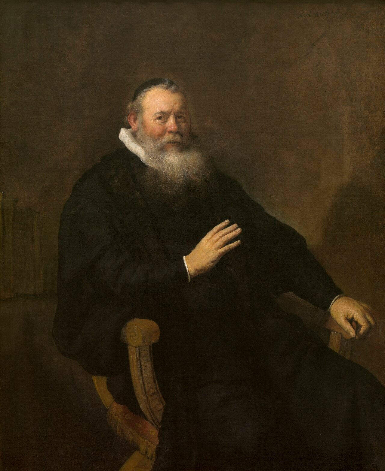 Reproduction du tableau « Le pasteur Eleazar Swalmius - Rembrandt » par Alpha Reproduction en peinture à l’huile
