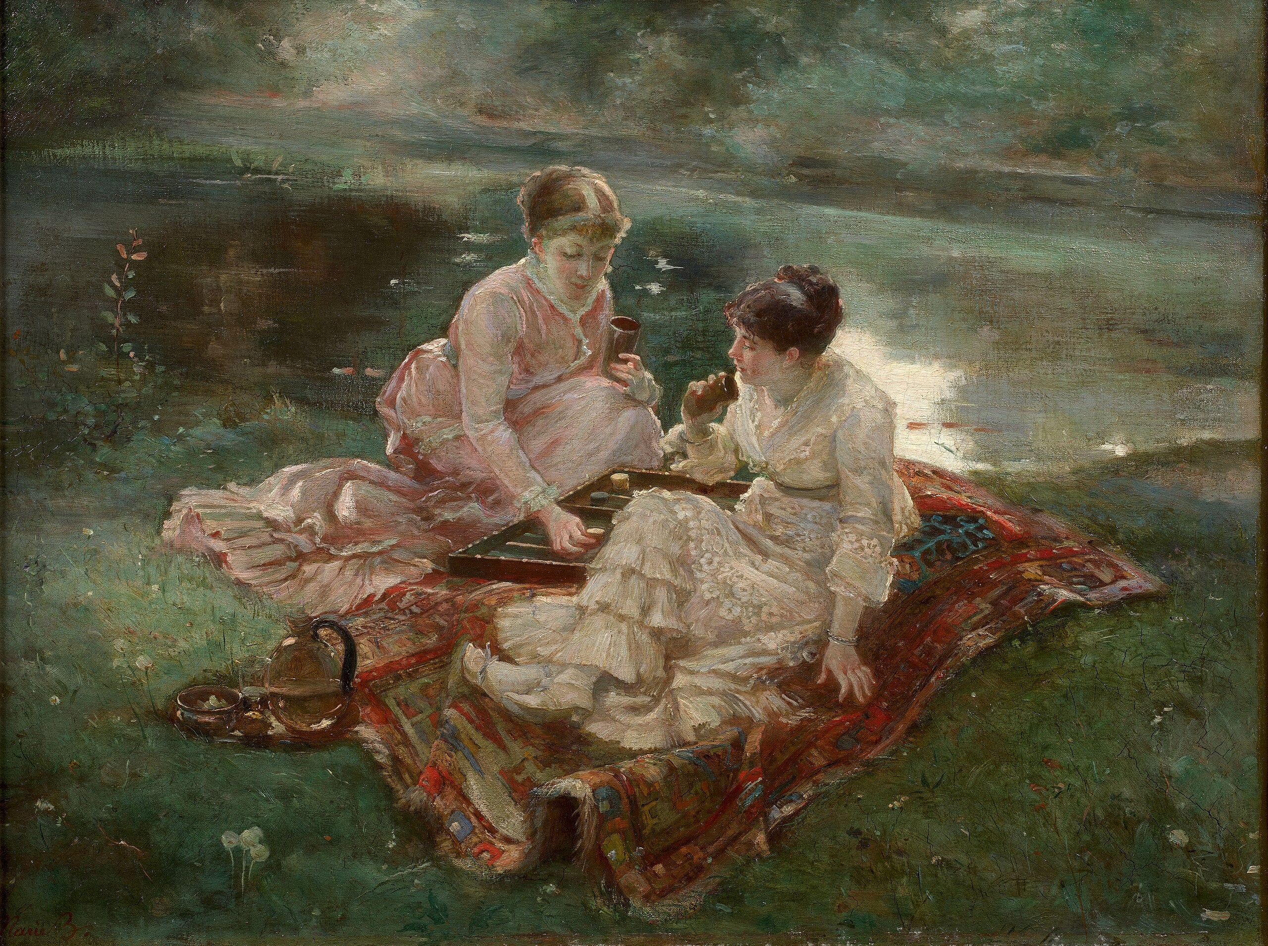 Les Joueuses de jacquet - Marie Bracquemond - Alpha Reproduction