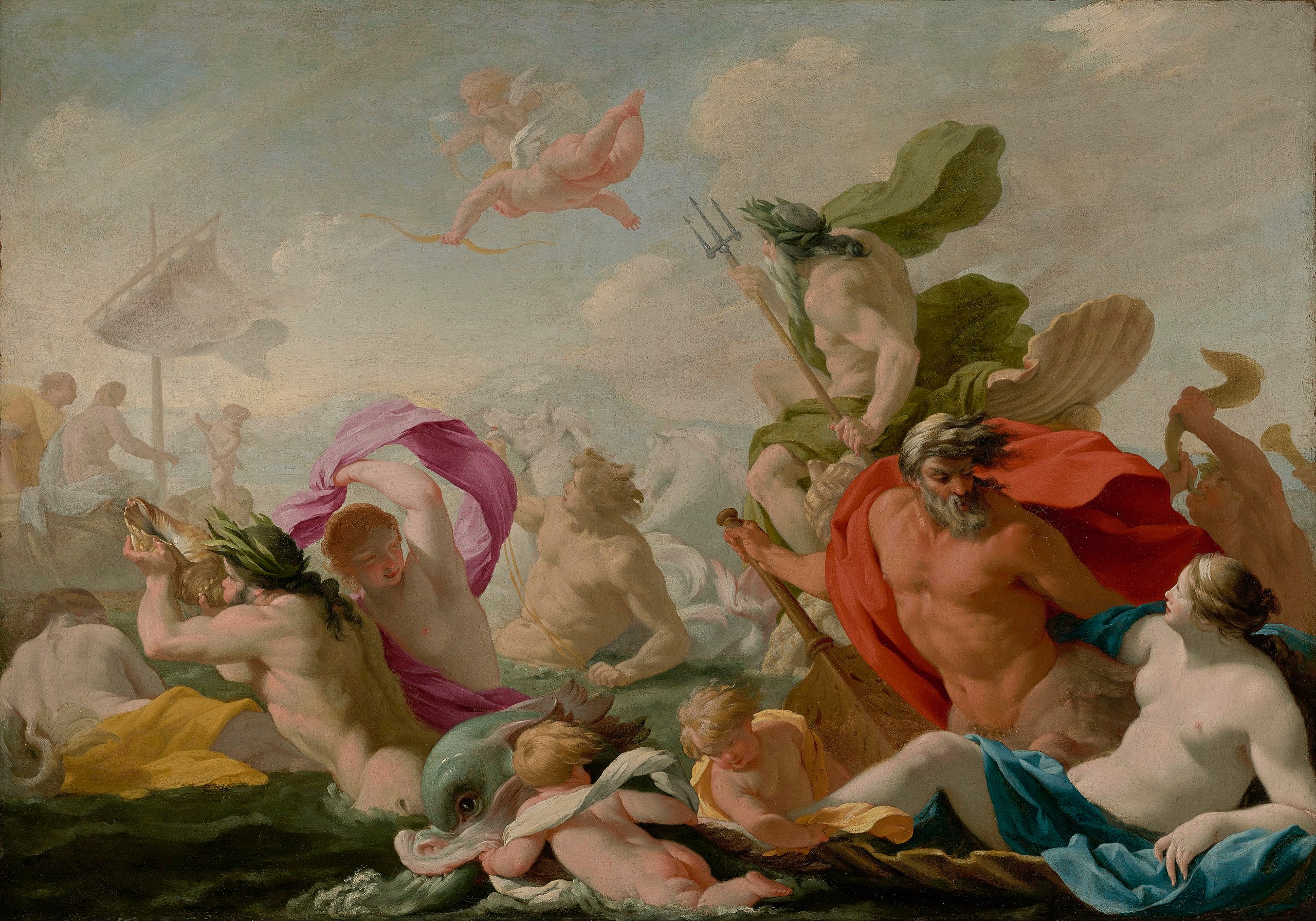 Les dieux marins rendant hommage à l'Amour - Eustache Le Sueur