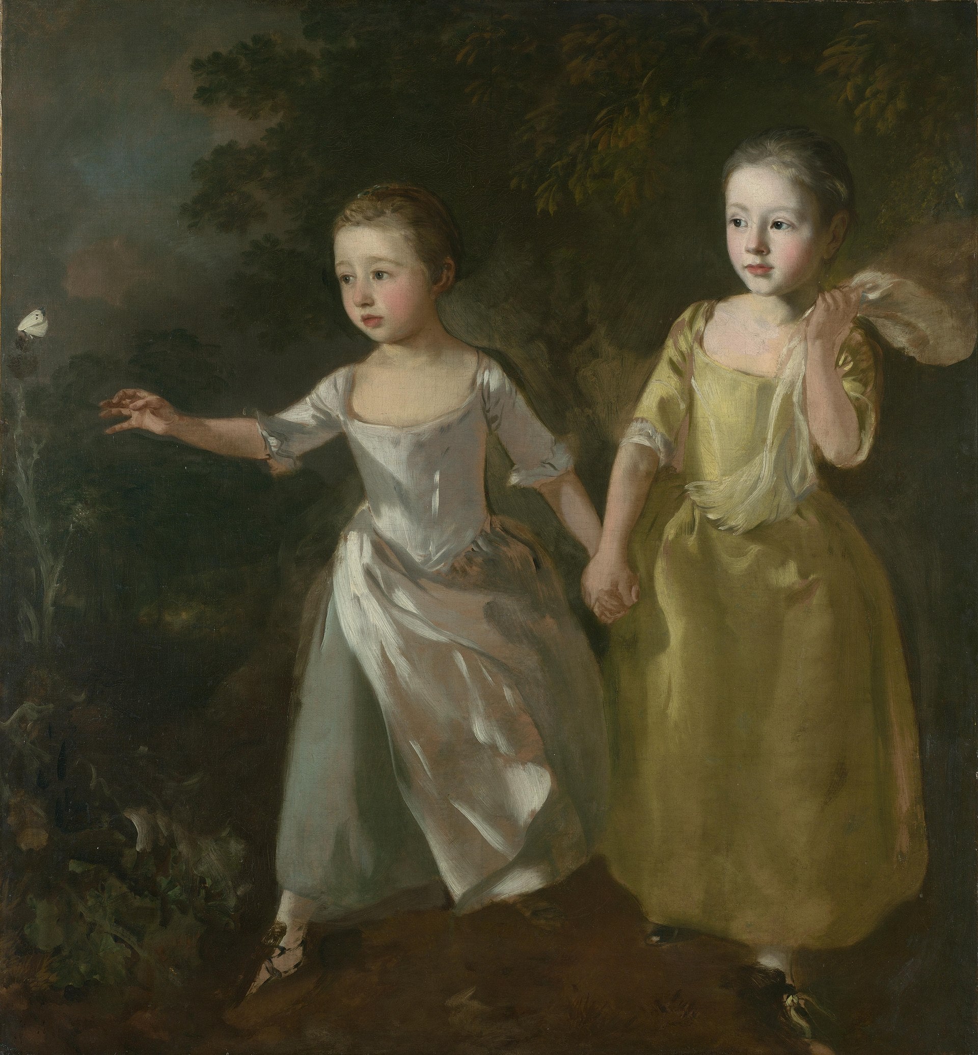 Les filles du peintre à la chasse aux papillons - Thomas Gainsborough