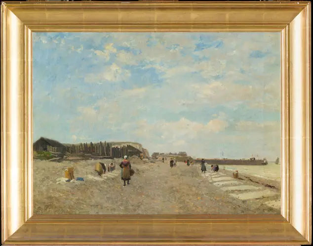 Normandes étendant du linge sur une plage - Eugène Boudin - Alpha Reproduction