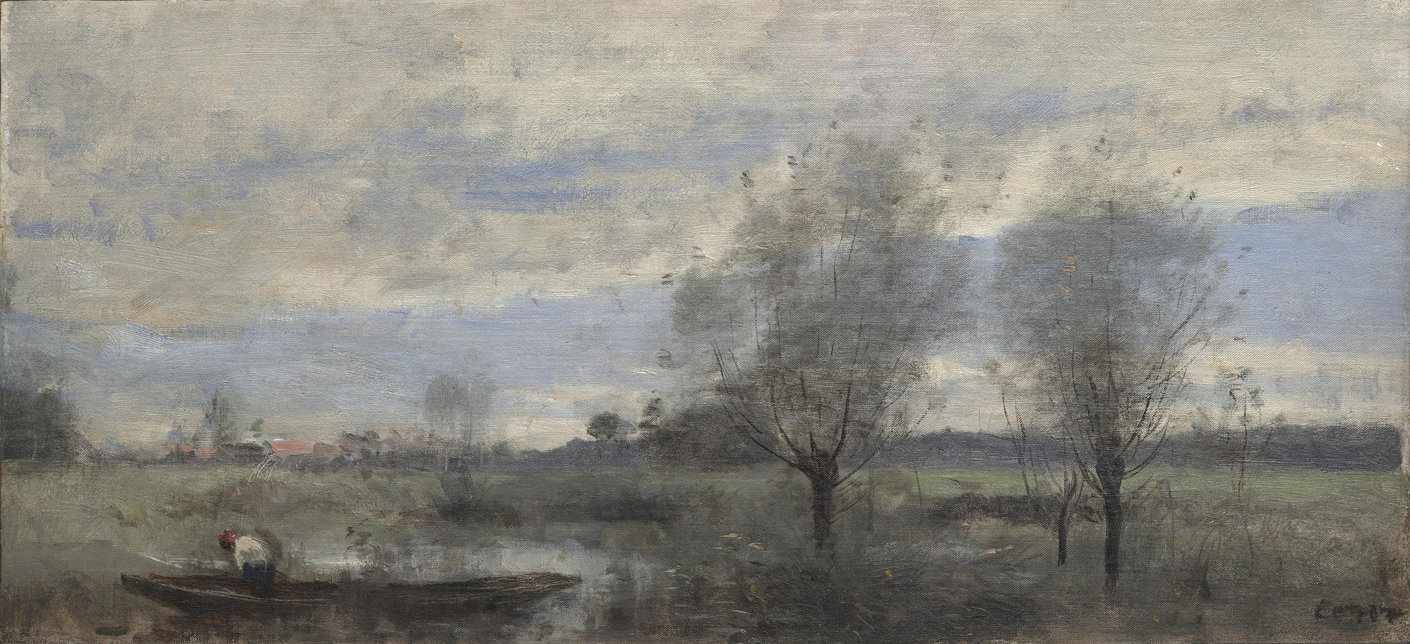 Palluel, canotier dans les marais - Jean-Baptiste Camille Corot