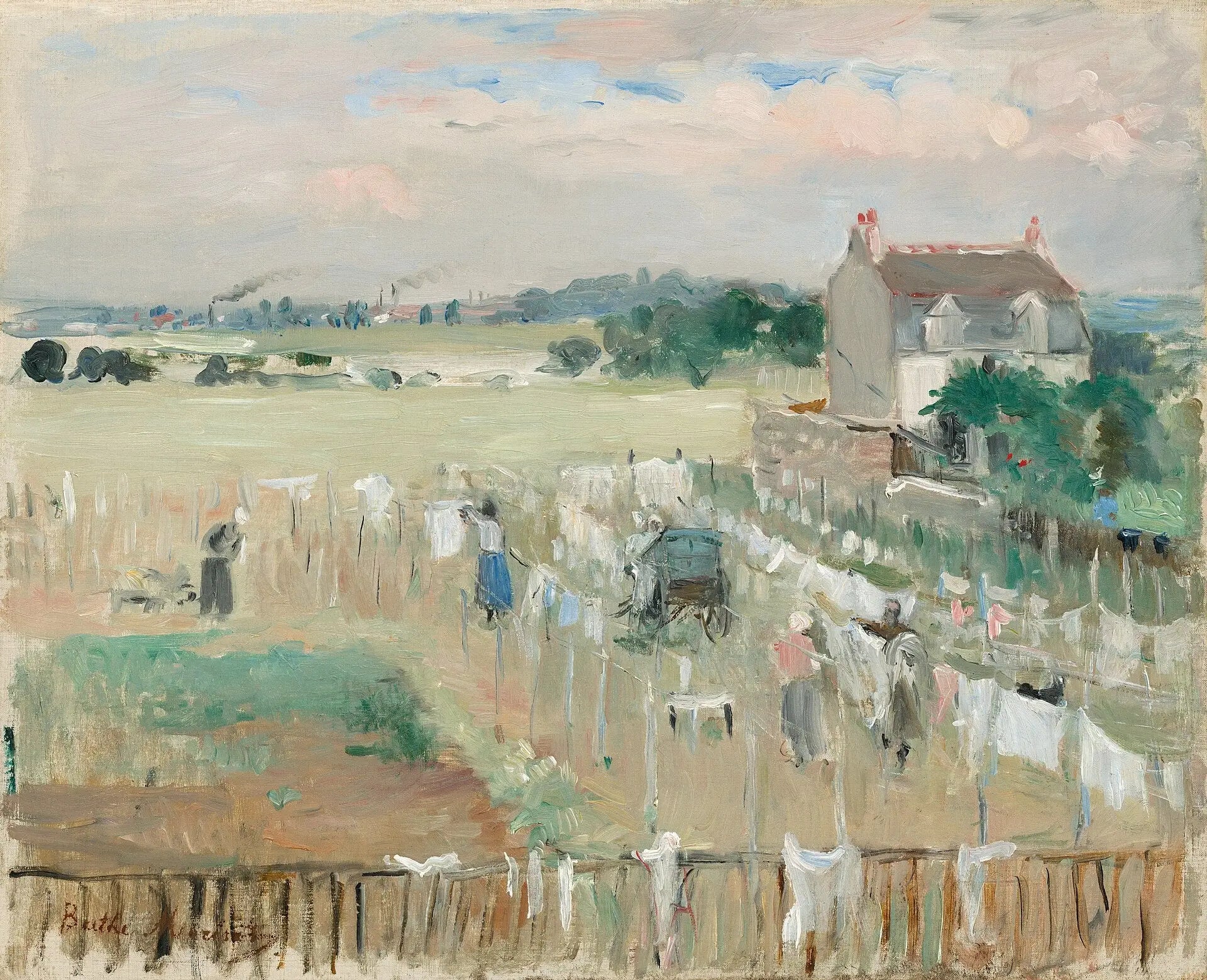 Reproduction du tableau « Percher de blanchisseuses - Berthe Morisot » par Alpha Reproduction en peinture à l’huile