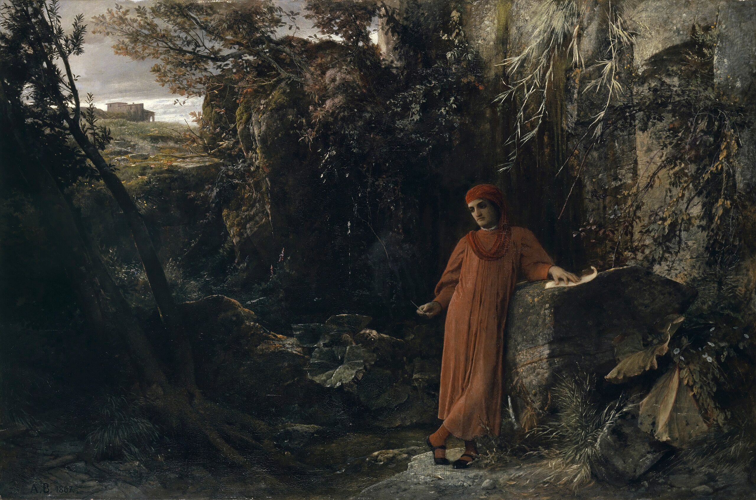 Pétrarque à la fontaine de Vaucluse - Arnold Böcklin