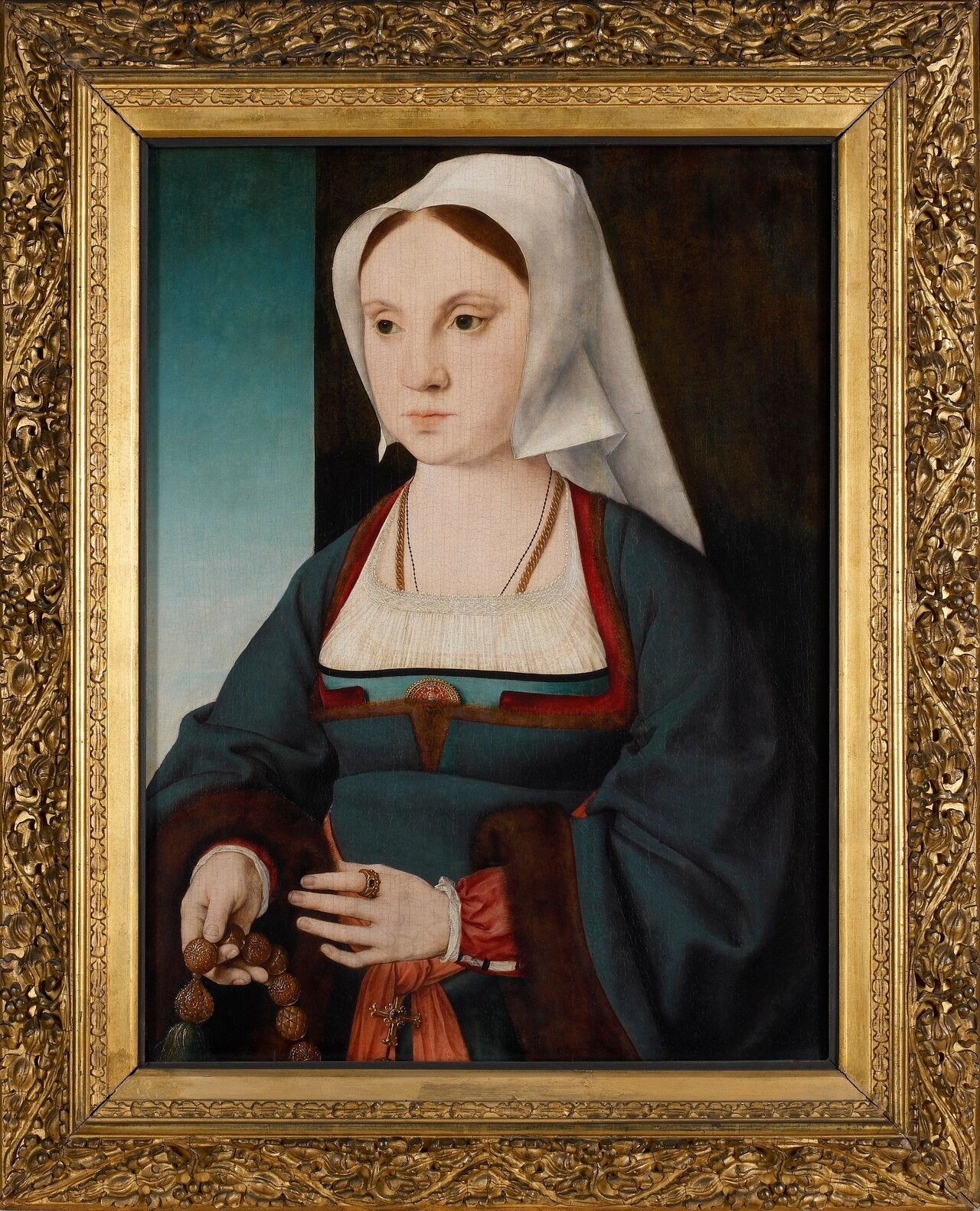 Portrait d'une femme avec un chapelet - Joos van Cleve