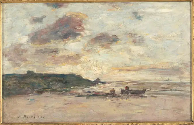 Reproduction du tableau « Rivages aux environs de Trouville - Eugène Boudin » par Alpha Reproduction en peinture à l’huile