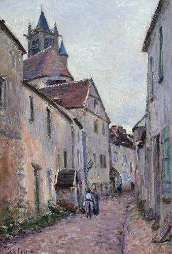 Reproduction du tableau « Rue de la tannerie à Moret-sur-Loing - Alfred Sisley » par Alpha Reproduction en peinture à l’huile