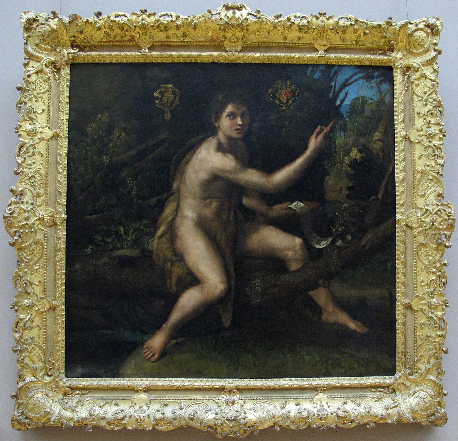 סנט ג'אן-בטיסט במדבר מצביע על צלב הסבל - רפאל סנציו