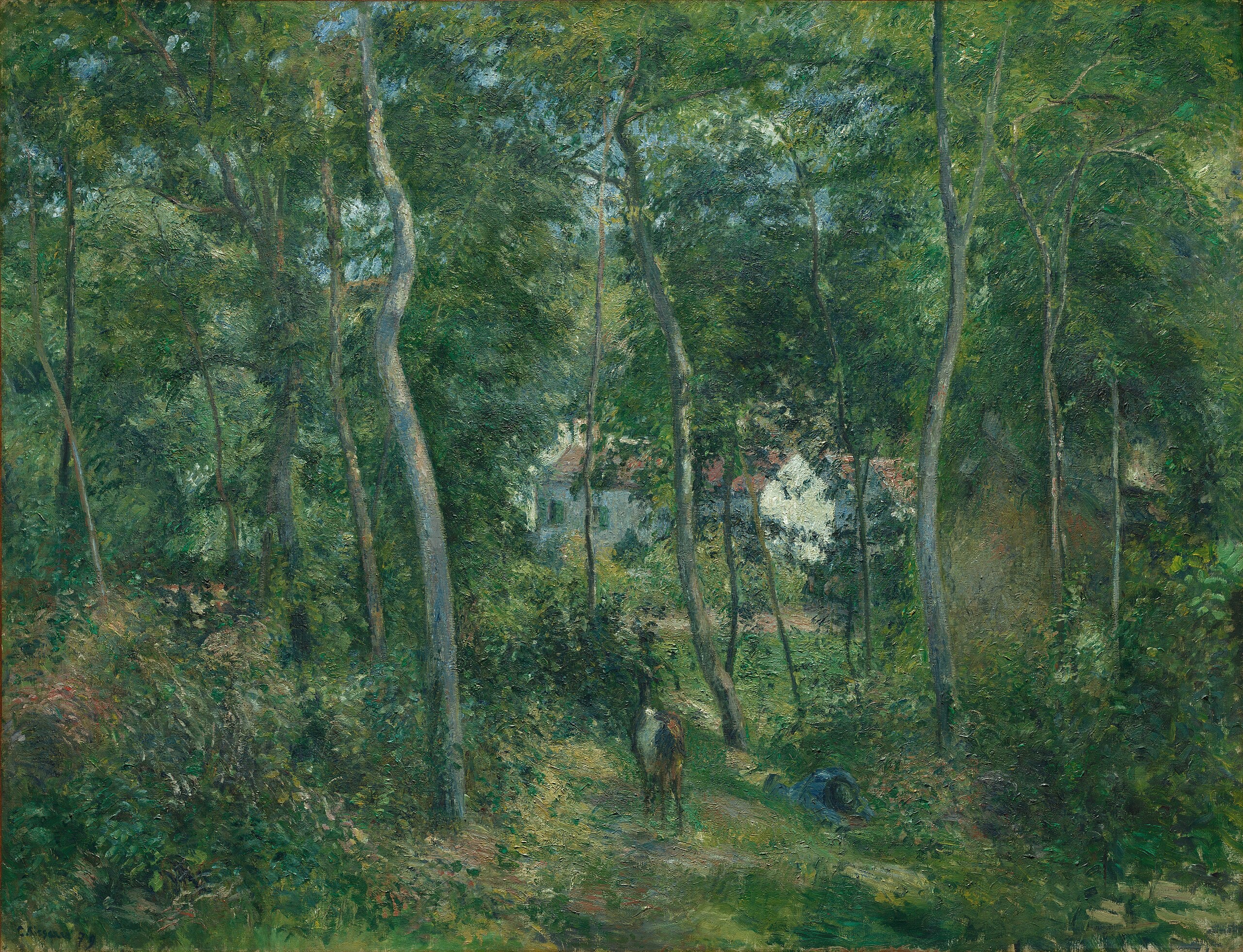 Reproduction du tableau « Sous-bois à l'Hermitage, Pontoise / Le Fond de L´Hermitage - Camille Pissarro » par Alpha Reproduction en peinture à l’huile