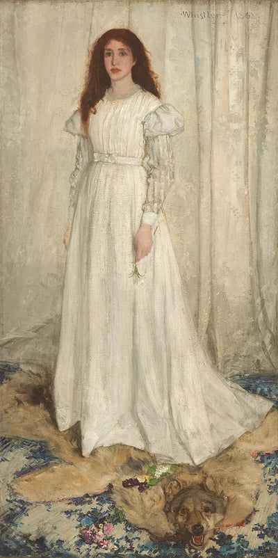 Reproduction du tableau « Symphonie en blanc n°1 : la jeune fille en blanc - James Abbott McNeill Whistler » par Alpha Reproduction en peinture à l’huile
