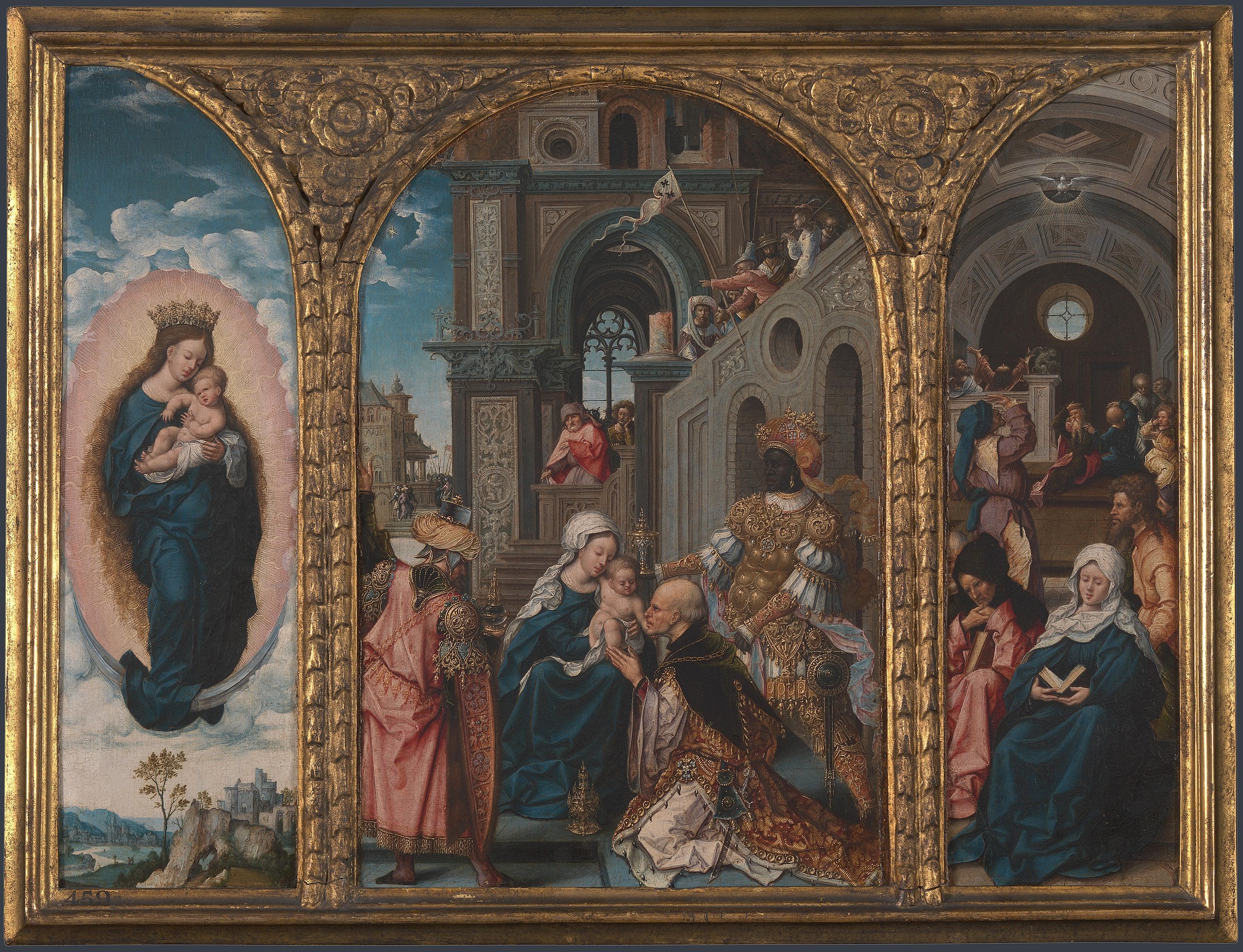 Triptyque. L'Adoration des Mages, la Descente du - Jan Gossaert