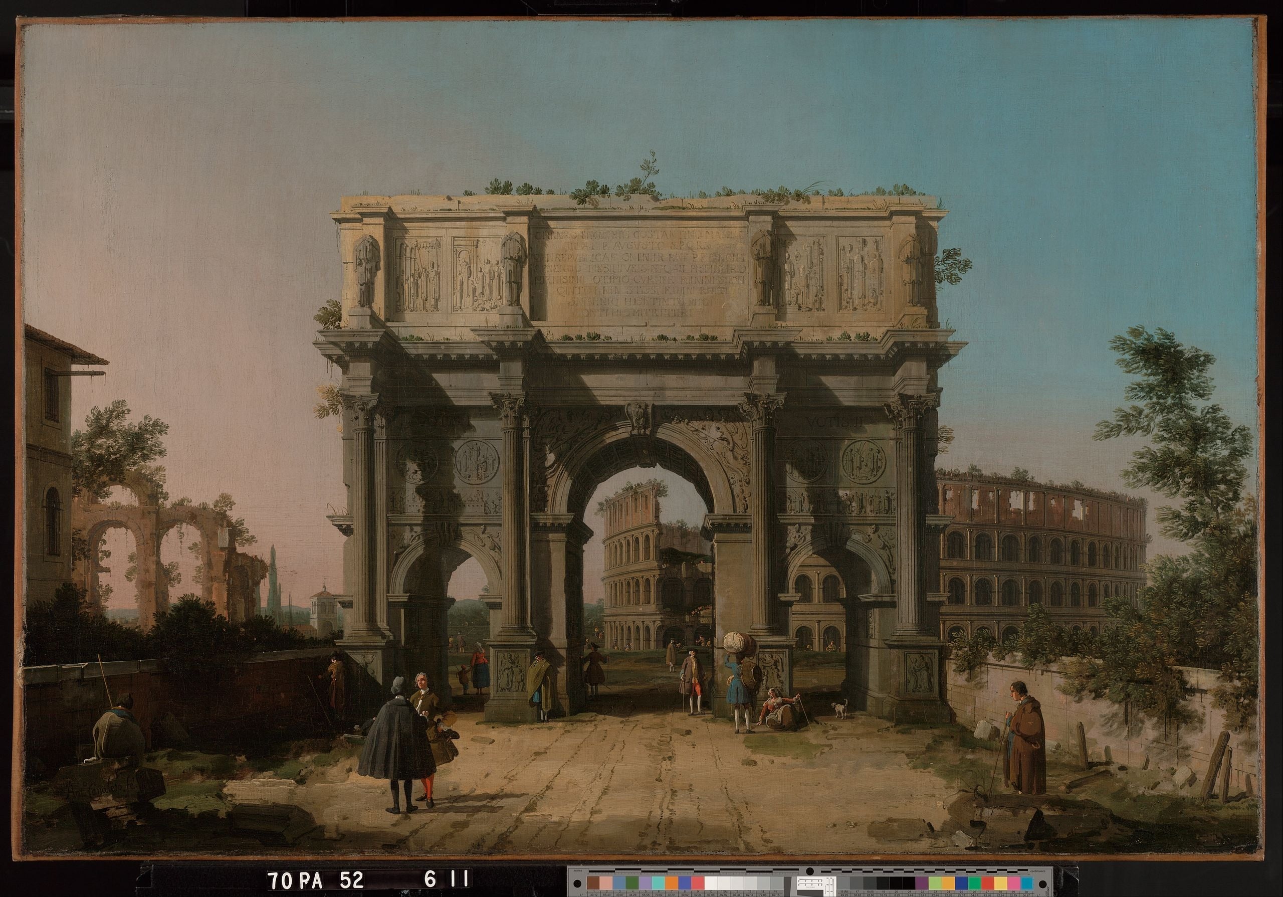 Vue de l'arc de Constantin avec le Colisée - Canaletto