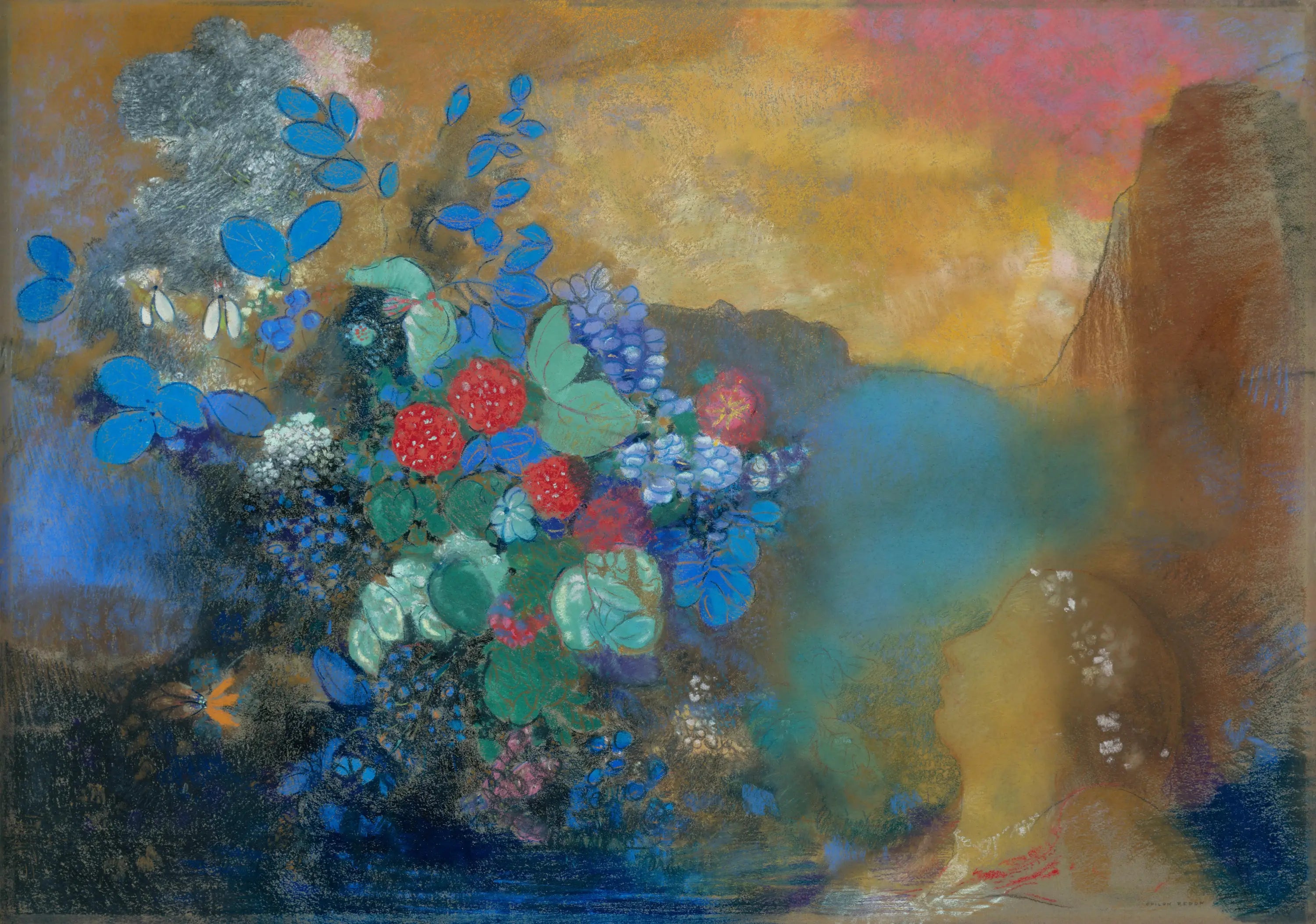 Ophélie parmi les fleurs - Odilon Redon - Alpha Reproduction