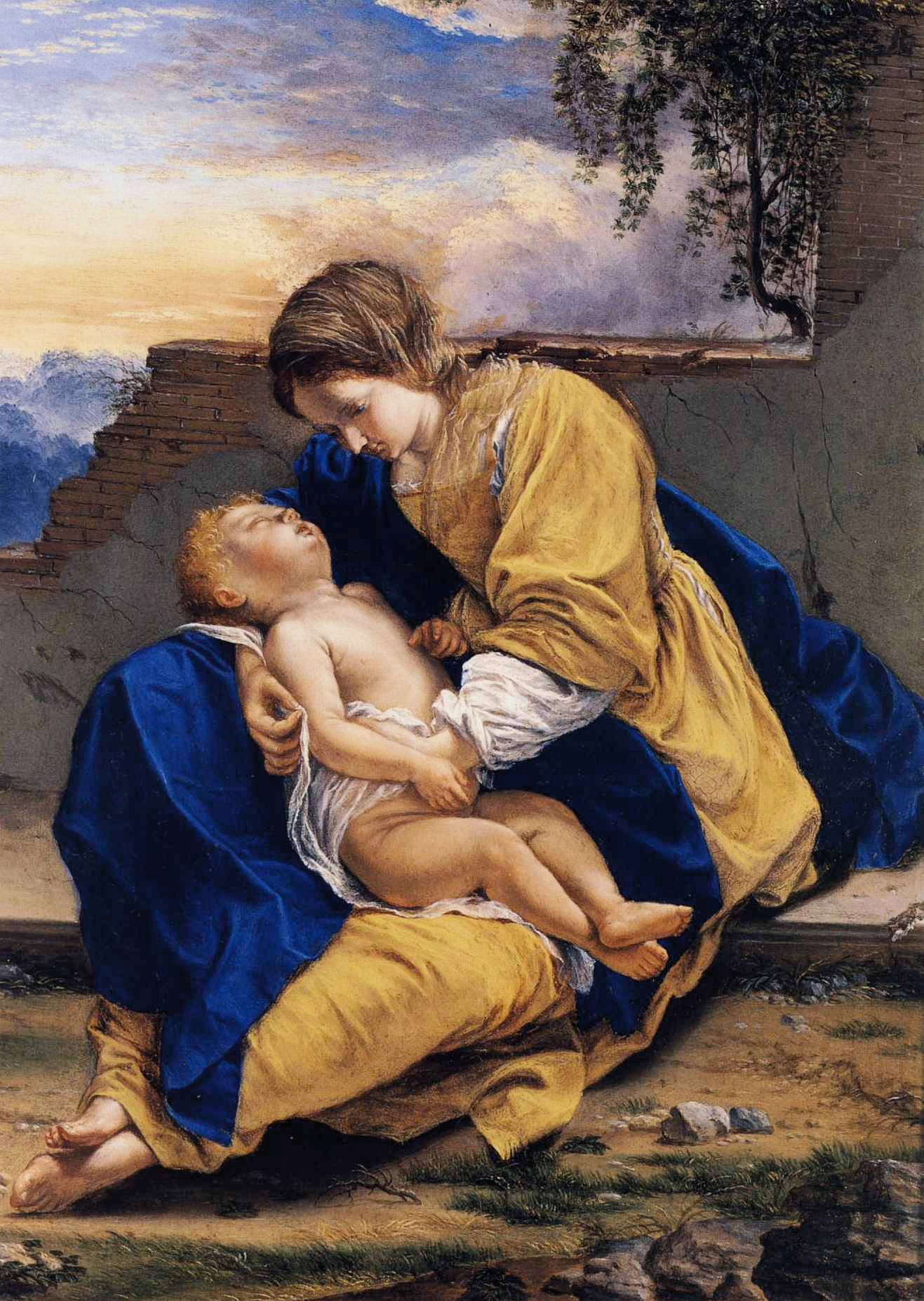 Vierge à l'Enfant dans un paysage - Orazio Gentileschi