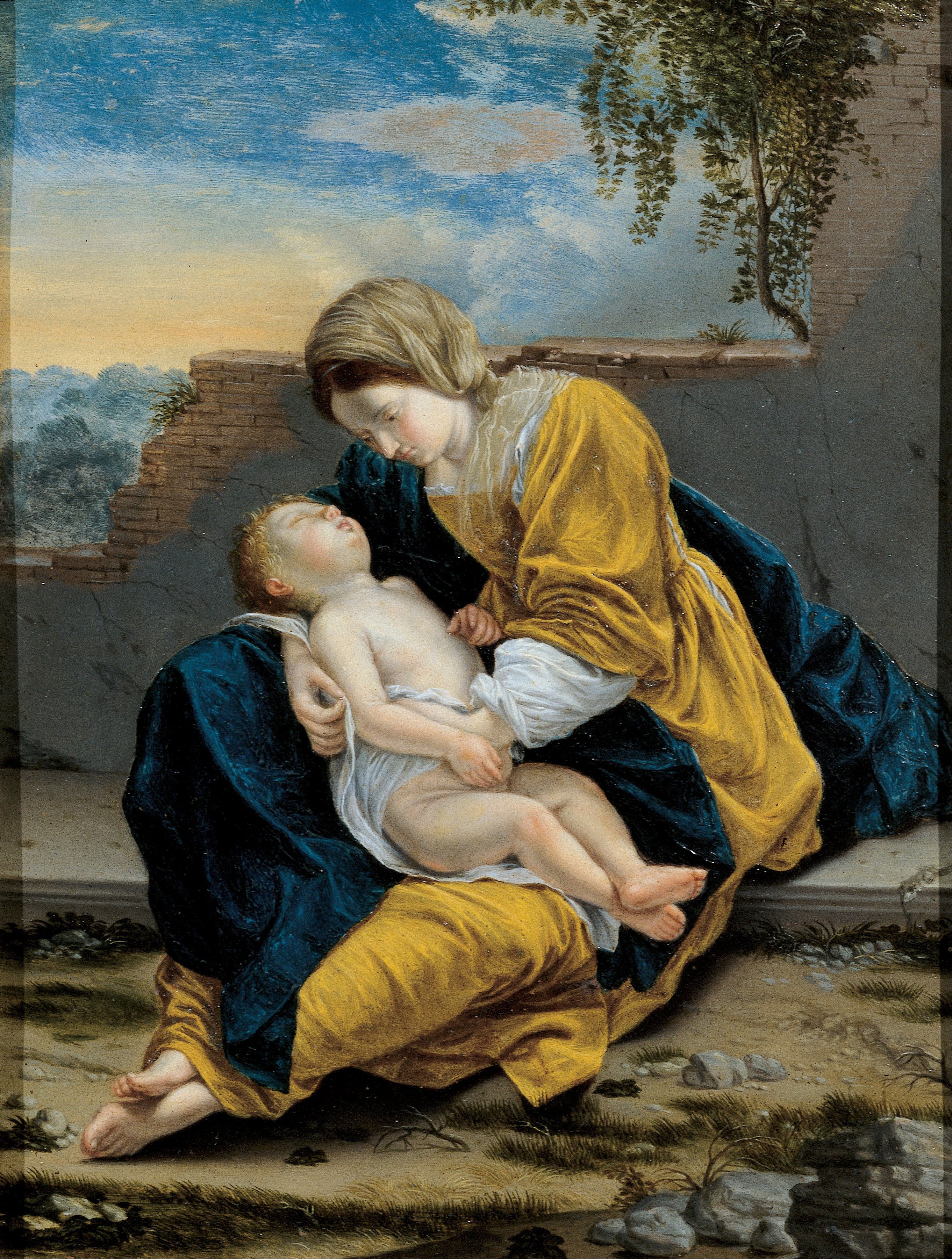 Vierge à l'Enfant dans un paysage - Orazio Gentileschi