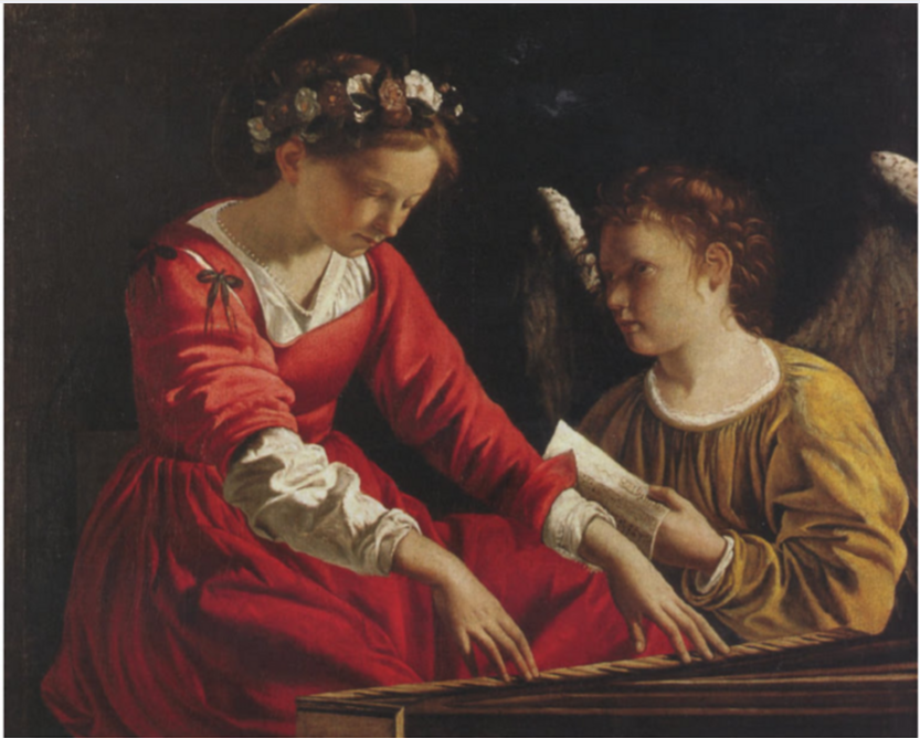 Sainte Cécile avec un ange jouant de la filière - Orazio Gentileschi
