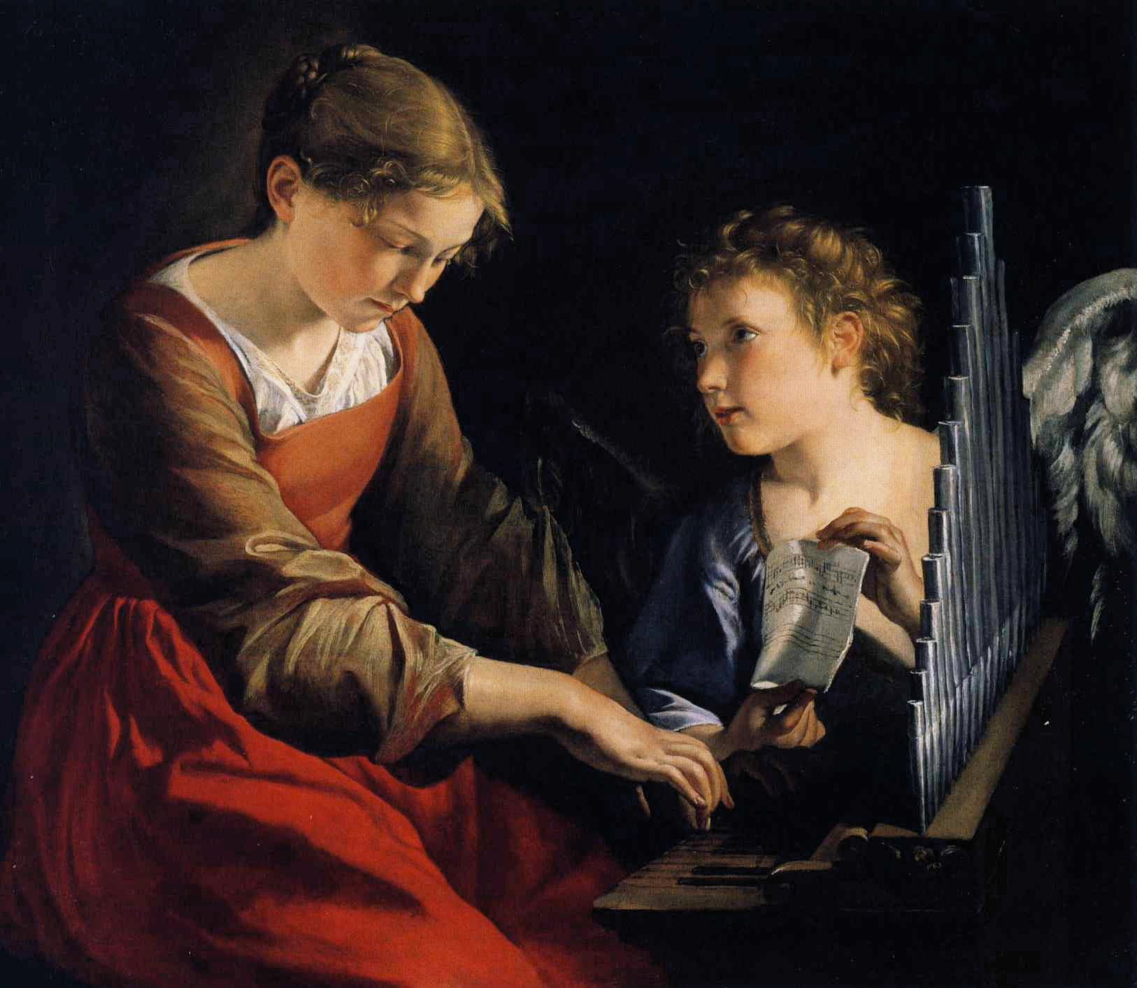 Sainte Cécile avec un ange - Orazio Gentileschi