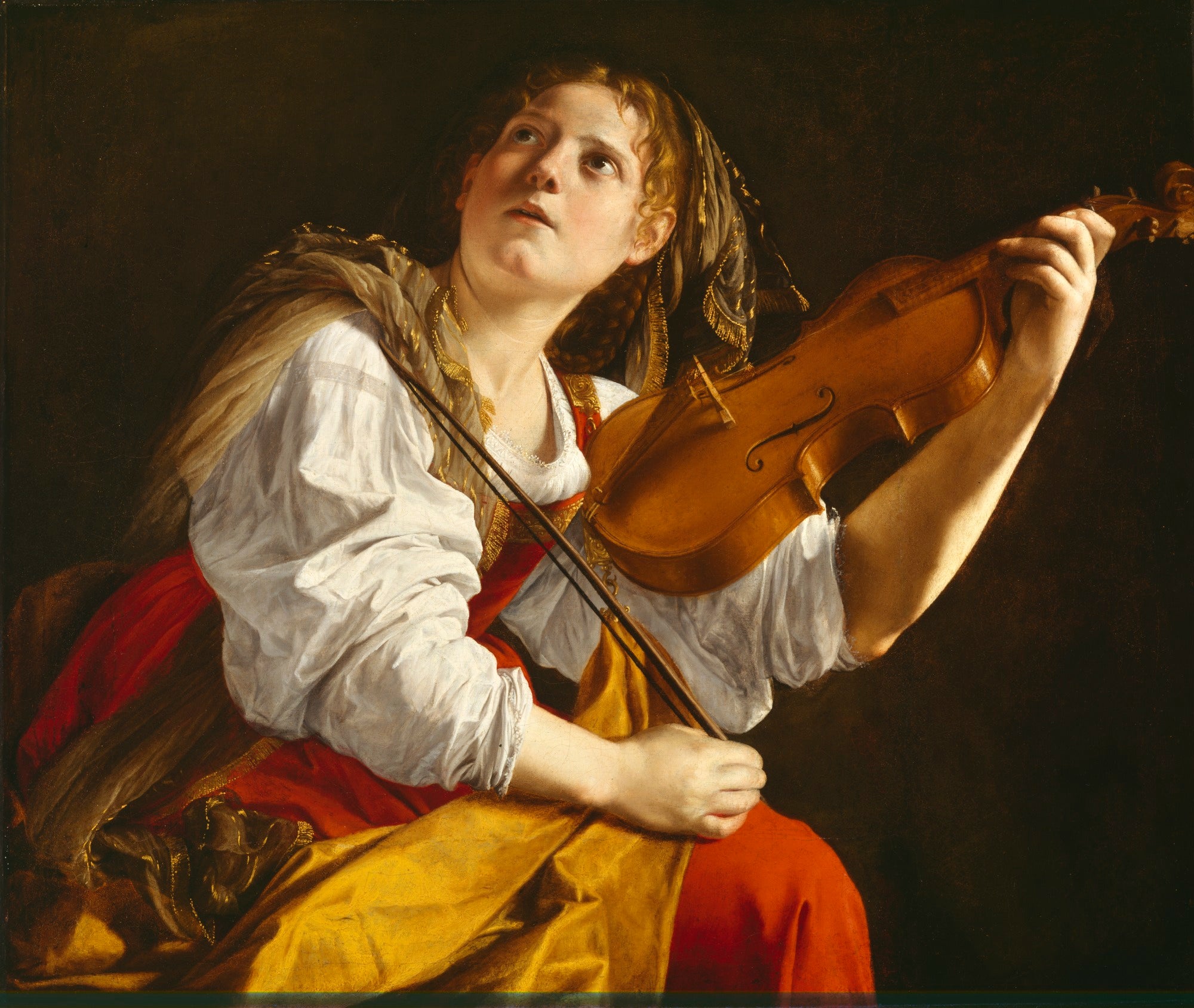 Jeune femme jouant du violon - Orazio Gentileschi