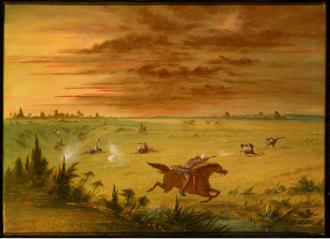 Chasse à l'autruche, Buenos Aires - Auca - George Catlin
