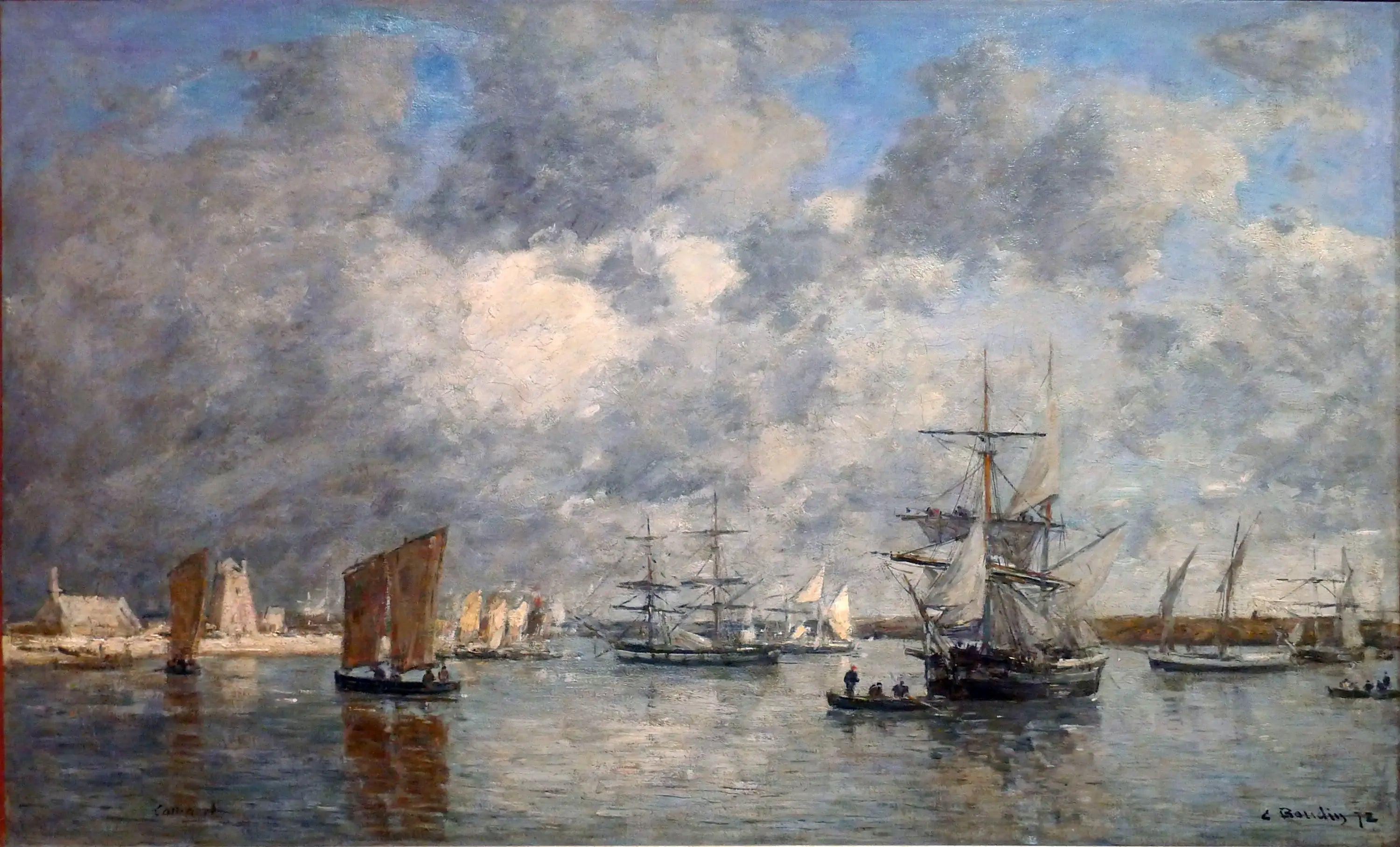 Reproduction du tableau « Le port de Camaret - Eugène Boudin » par Alpha Reproduction en peinture à l’huile