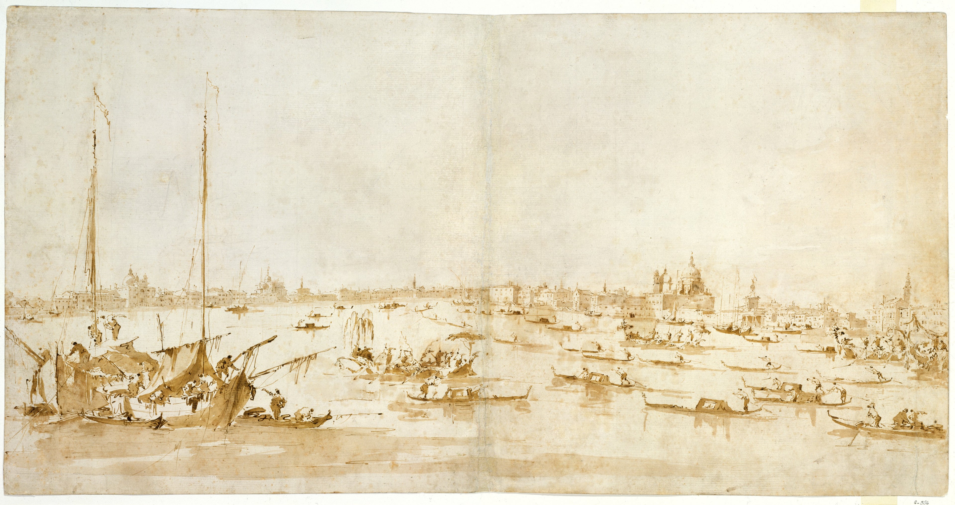 Vue panoramique du Bacino di San Marco, regardant le canal de la Giudecca - Francesco Guardi