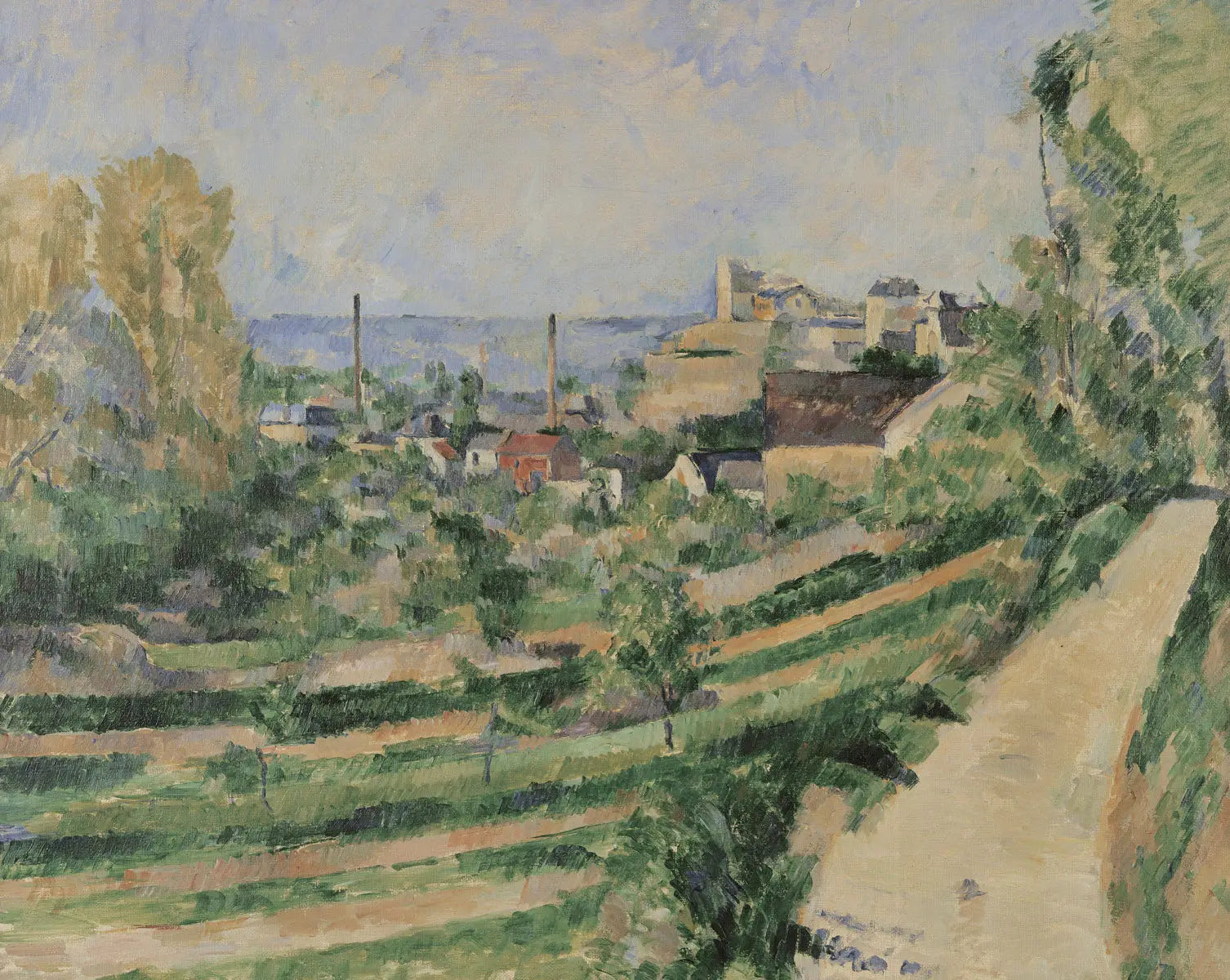 Reproduction du tableau « L'Estaque, le village et la mer - Paul Cézanne » par Alpha Reproduction en peinture à l’huile