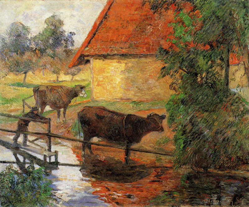 Reproduction du tableau « L'Abreuvoir I - Paul Gauguin » par Alpha Reproduction en peinture à l’huile