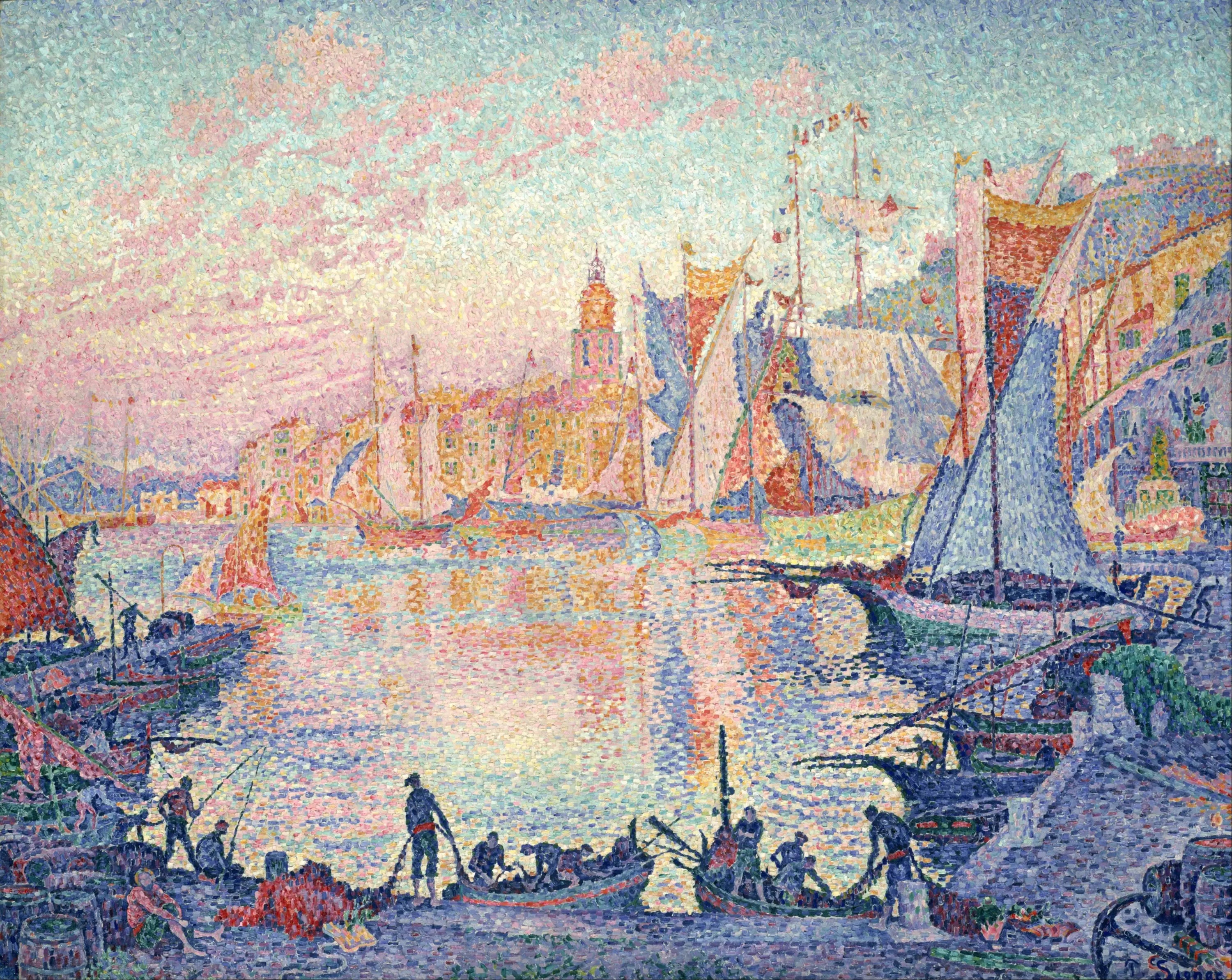 Reproduction du tableau « Le Port de Saint-Tropez - Paul Signac » par Alpha Reproduction en peinture à l’huile