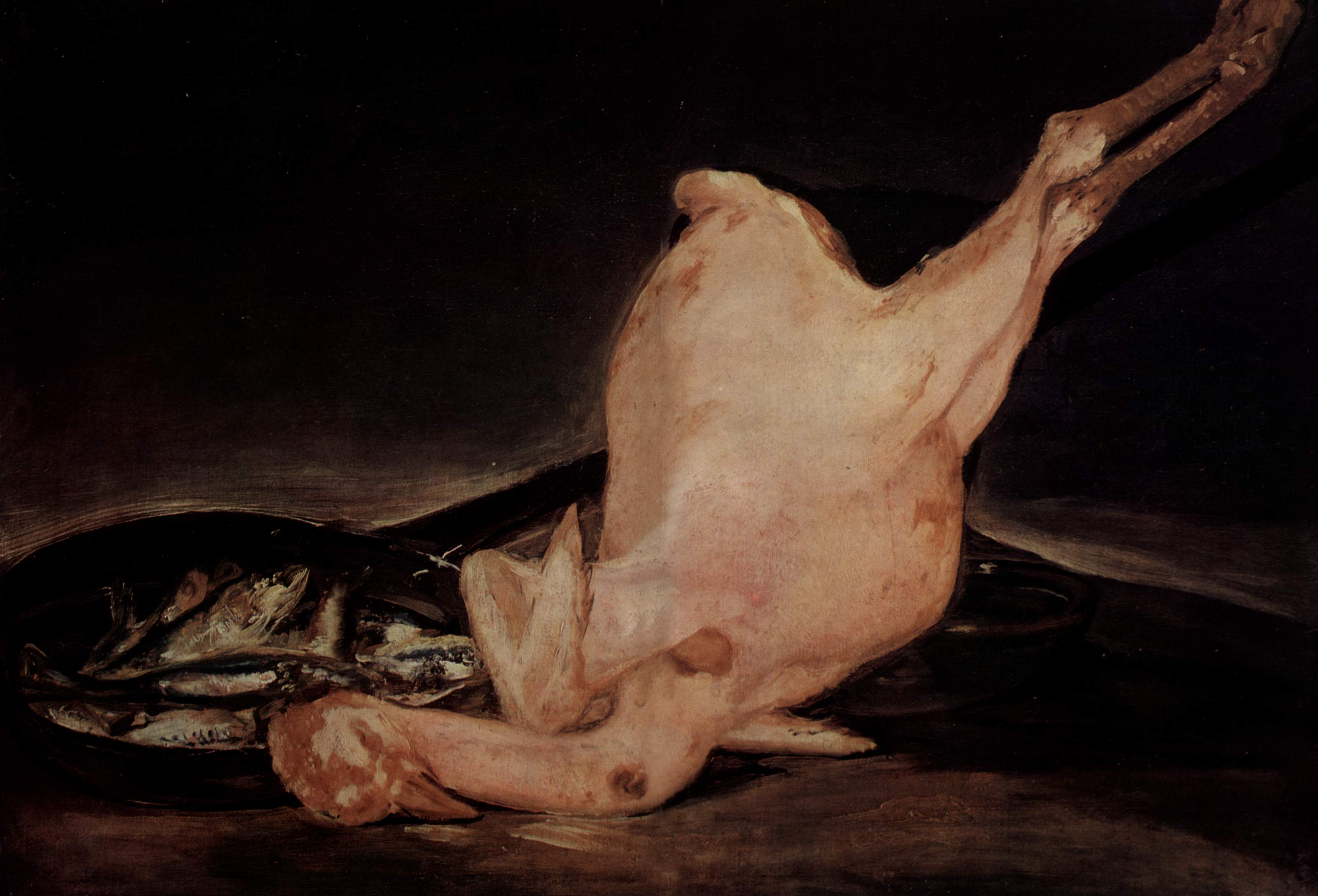Reproduction du tableau « Dinde plumée - Francisco de Goya » par Alpha Reproduction en peinture à l’huile