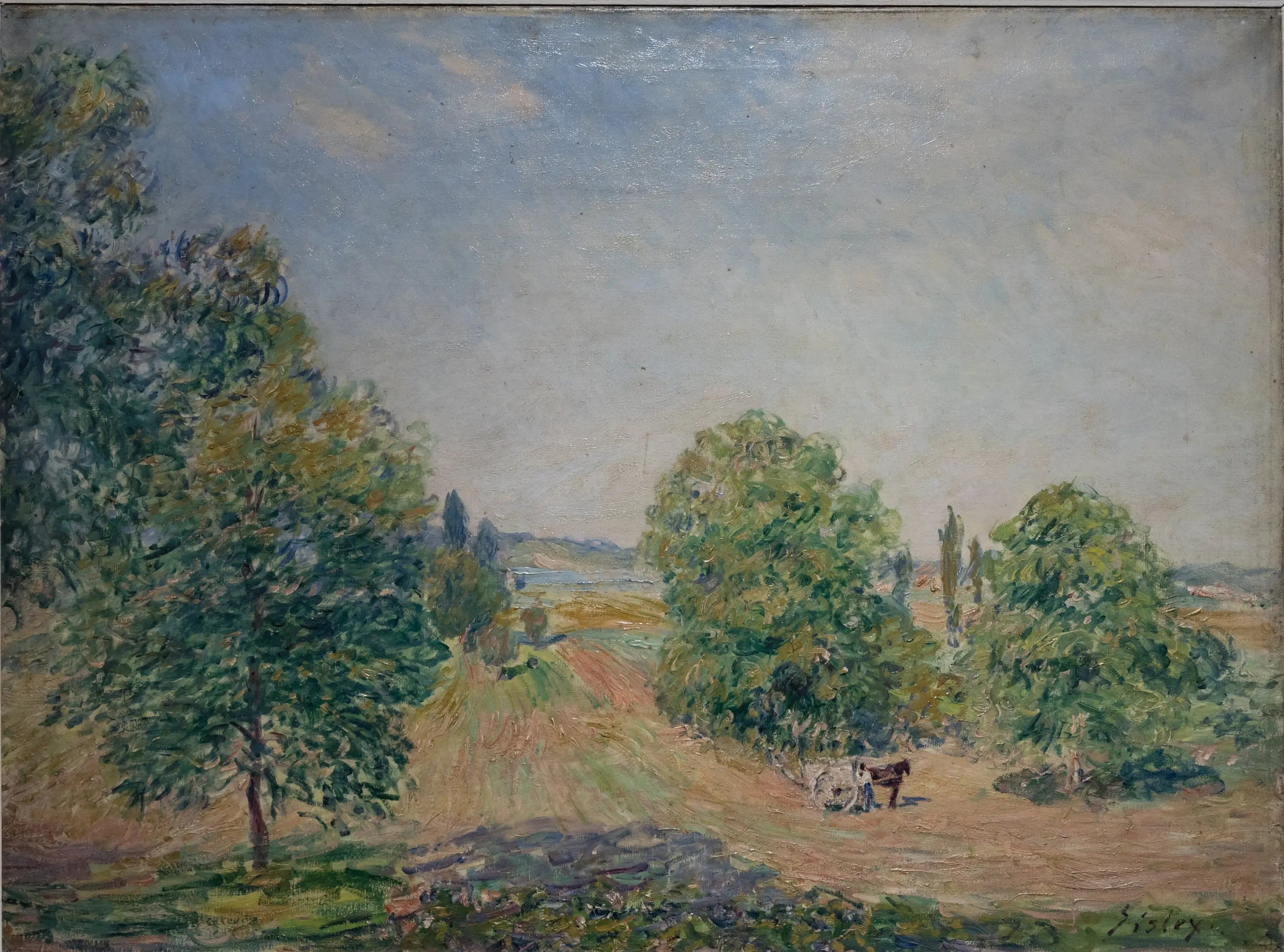 Reproduction du tableau « Paysage, champs, plaine de Veneux-Nadon - Alfred Sisley » par Alpha Reproduction en peinture à l’huile