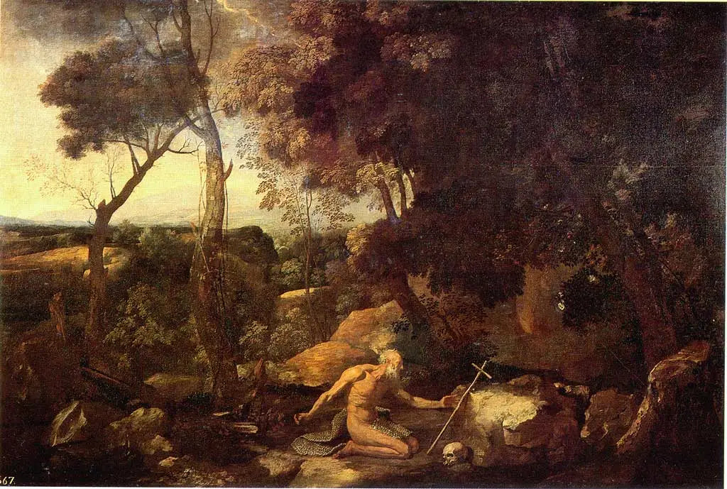 Paysage avec Saint Paul l’Ermite - Nicolas Poussin - Alpha Reproduction