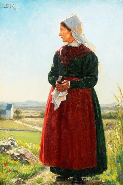 La femme d’un pêcheur habillée pour l’église. Arildsleje Suède. - Peder Severin Krøyer - Alpha Reproduction